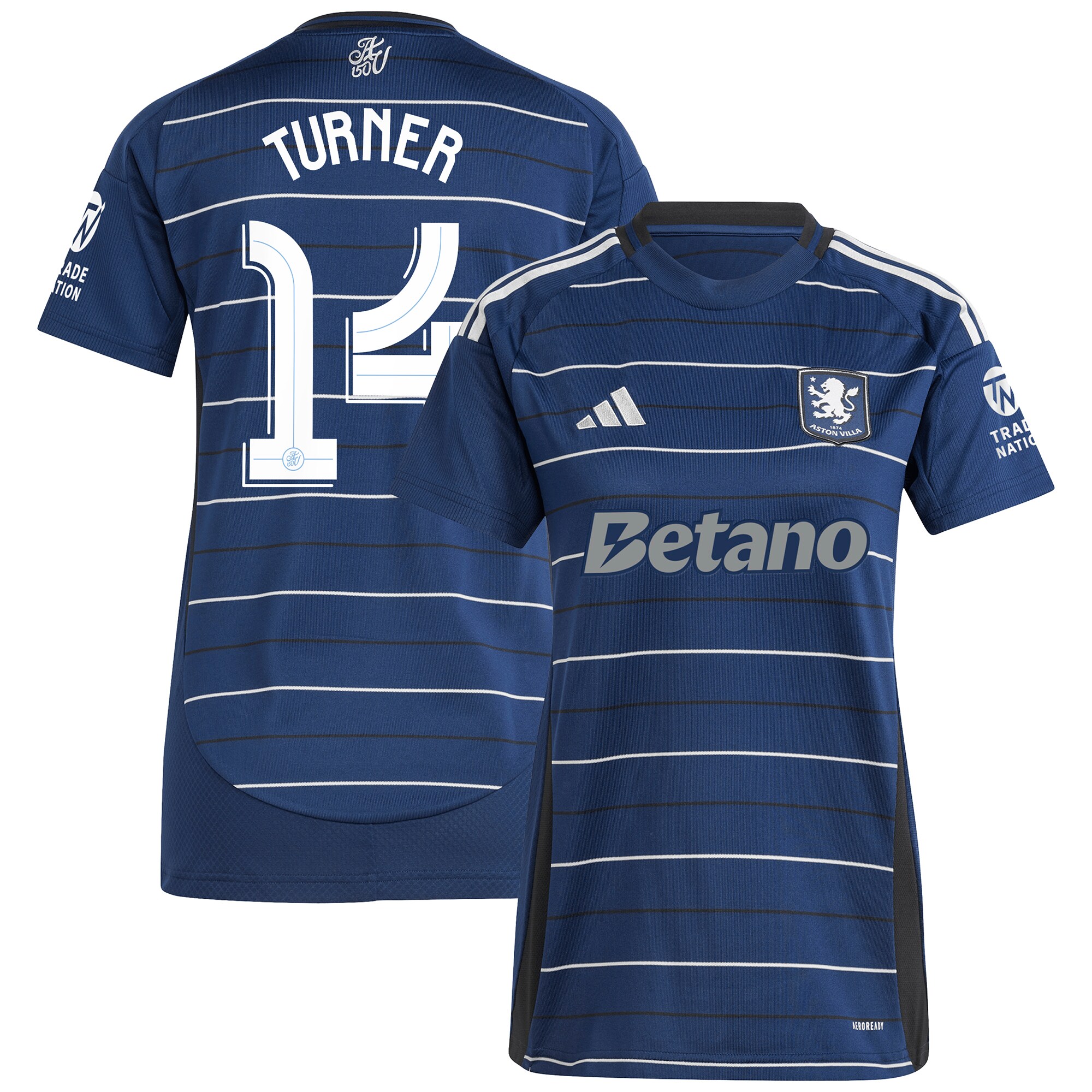 aston villa adidas third shirt 2024-25 – womens with turner 14 cup printing Collection | Official Aston Villa Shirts
