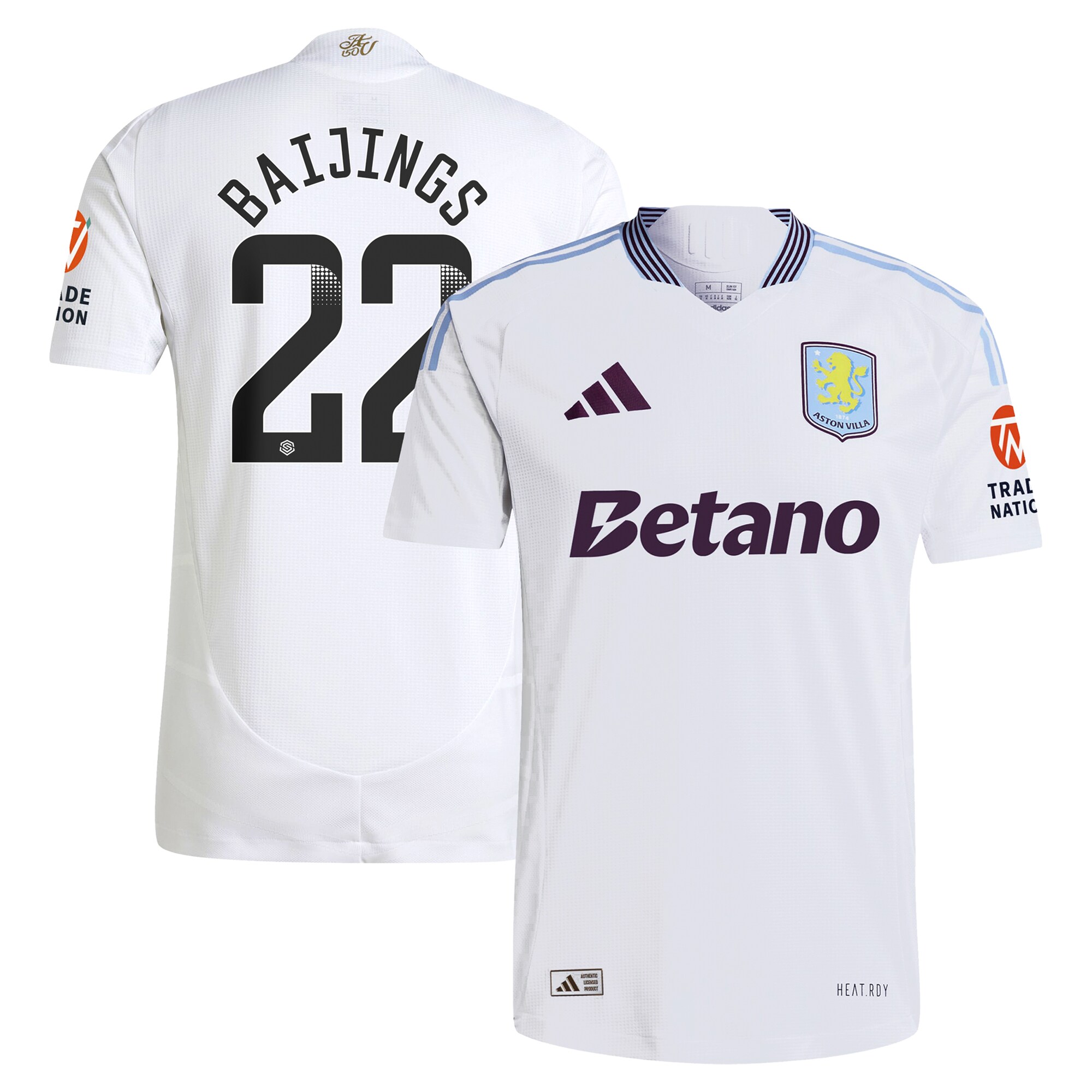 aston villa adidas wsl away authentic shirt 2024-25 with baijings 22 printing Collection | Official Aston Villa Shirts