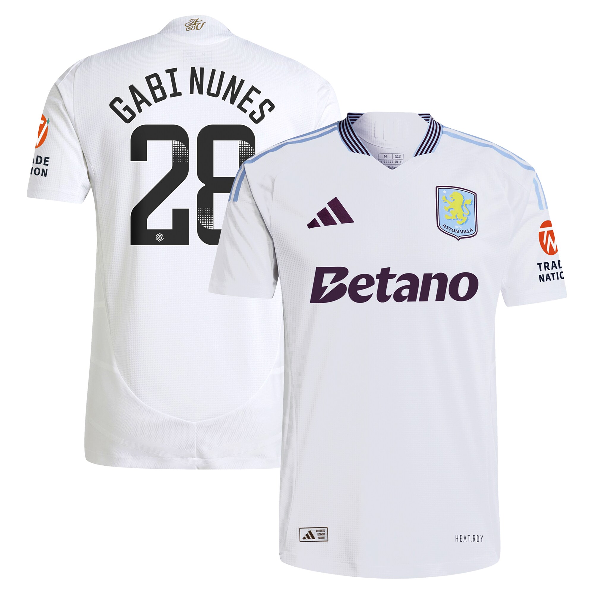 aston villa adidas wsl away authentic shirt 2024-25 with gabi nunes 28 printing Collection | Official Aston Villa Shirts
