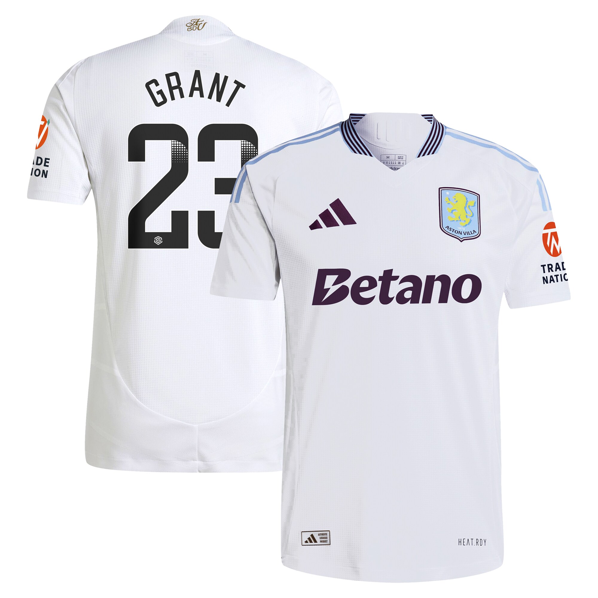 aston villa adidas wsl away authentic shirt 2024-25 with grant 23 printing Collection | Official Aston Villa Shirts