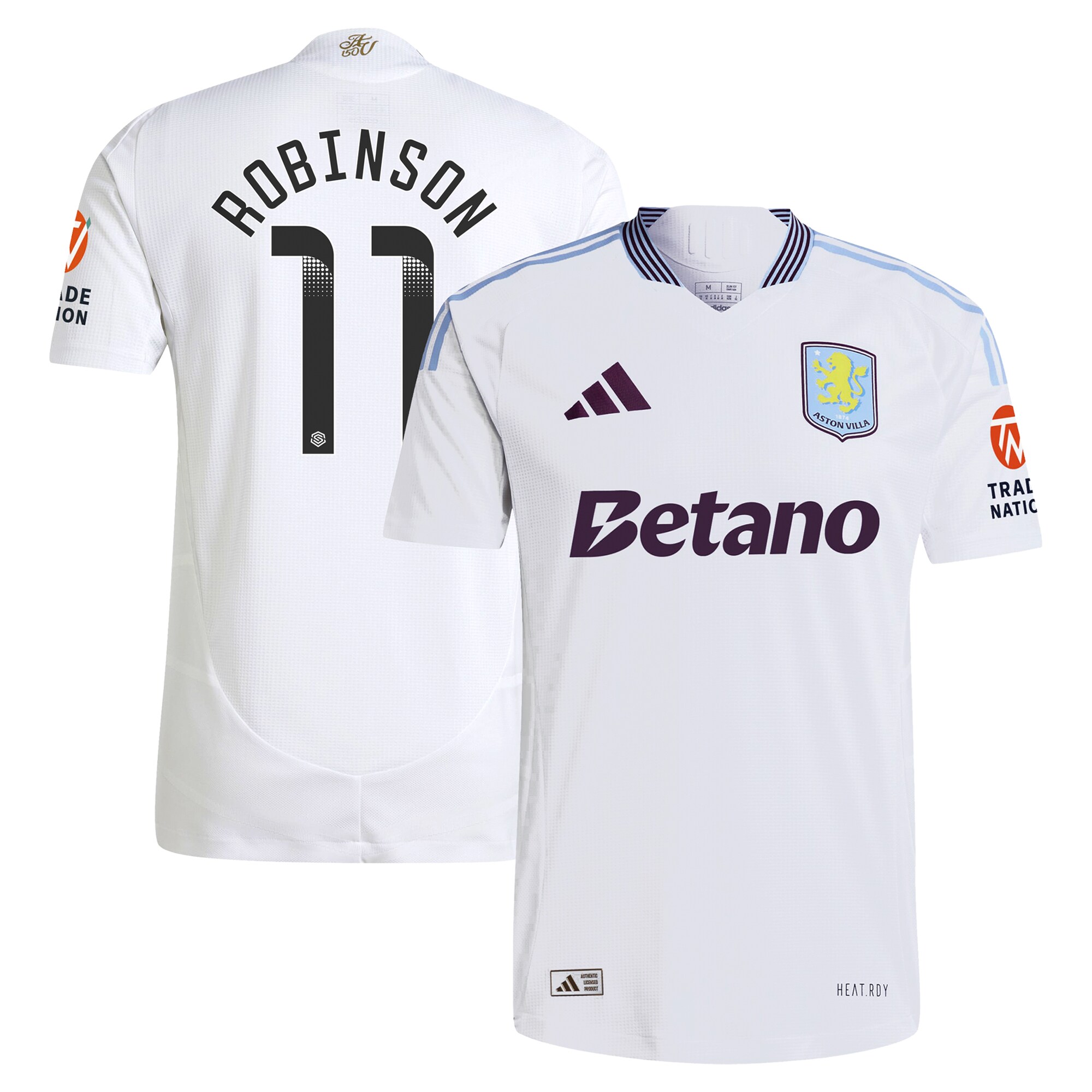 aston villa adidas wsl away authentic shirt 2024-25 with robinson 11 printing Collection | Official Aston Villa Shirts