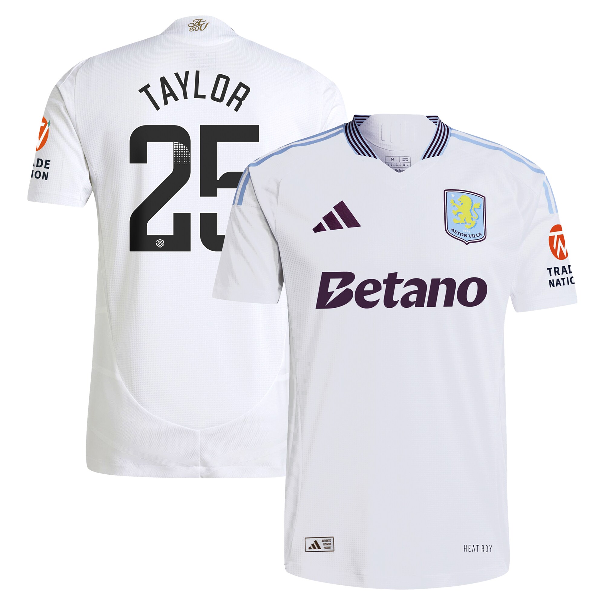 aston villa adidas wsl away authentic shirt 2024-25 with taylor 25 printing Collection | Official Aston Villa Shirts