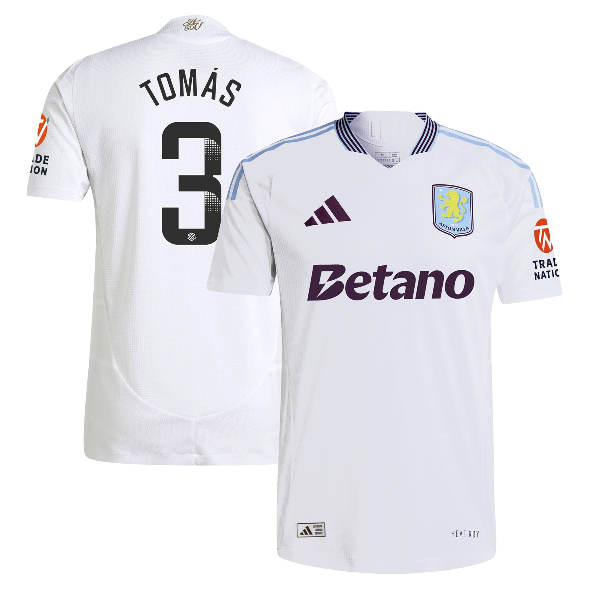 aston villa adidas wsl away authentic shirt 2024-25 with tomás 3 printing Collection | Official Aston Villa Shirts