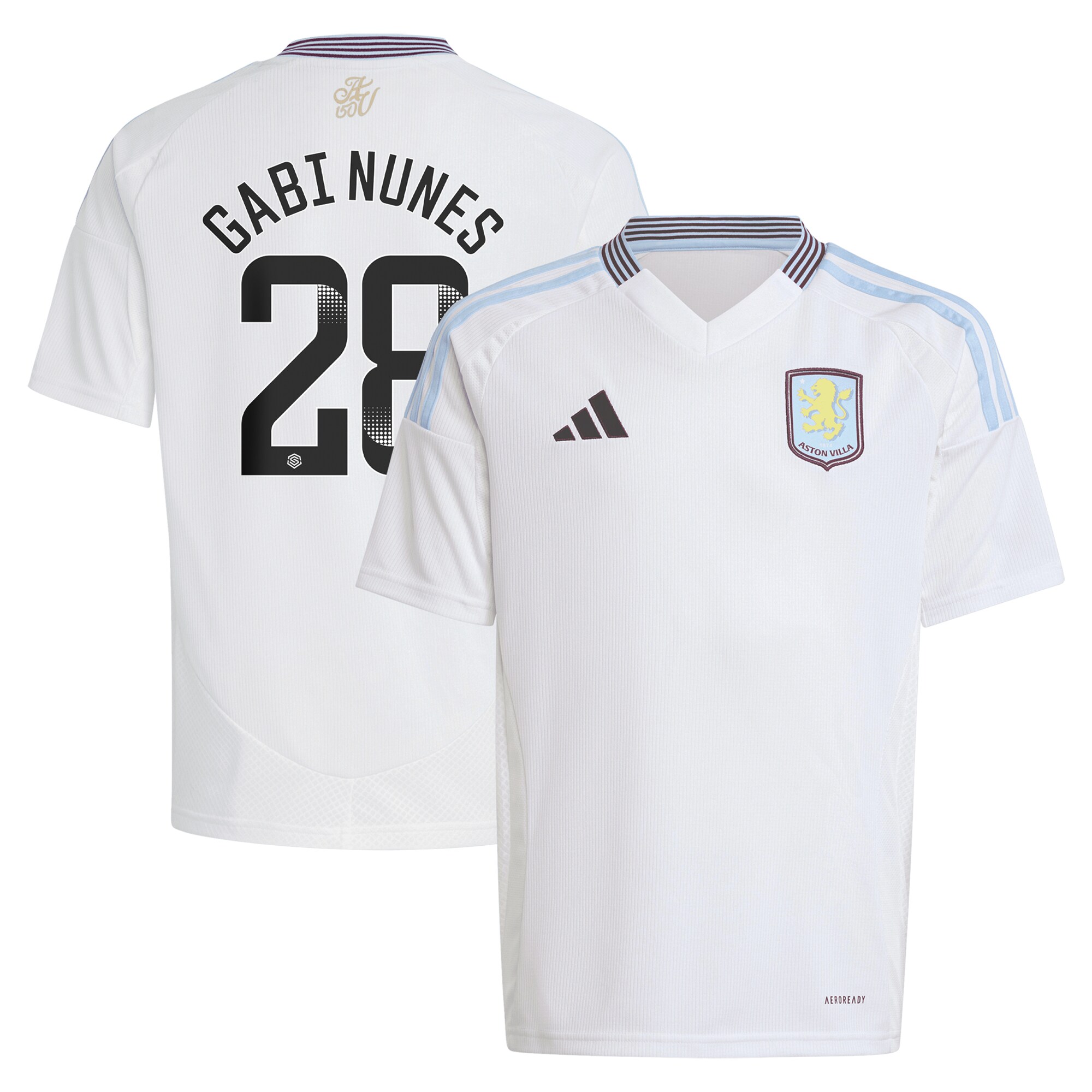 aston villa adidas wsl away shirt 2024-25 – kids with gabi nunes 28 printing Collection | Official Aston Villa Shirts