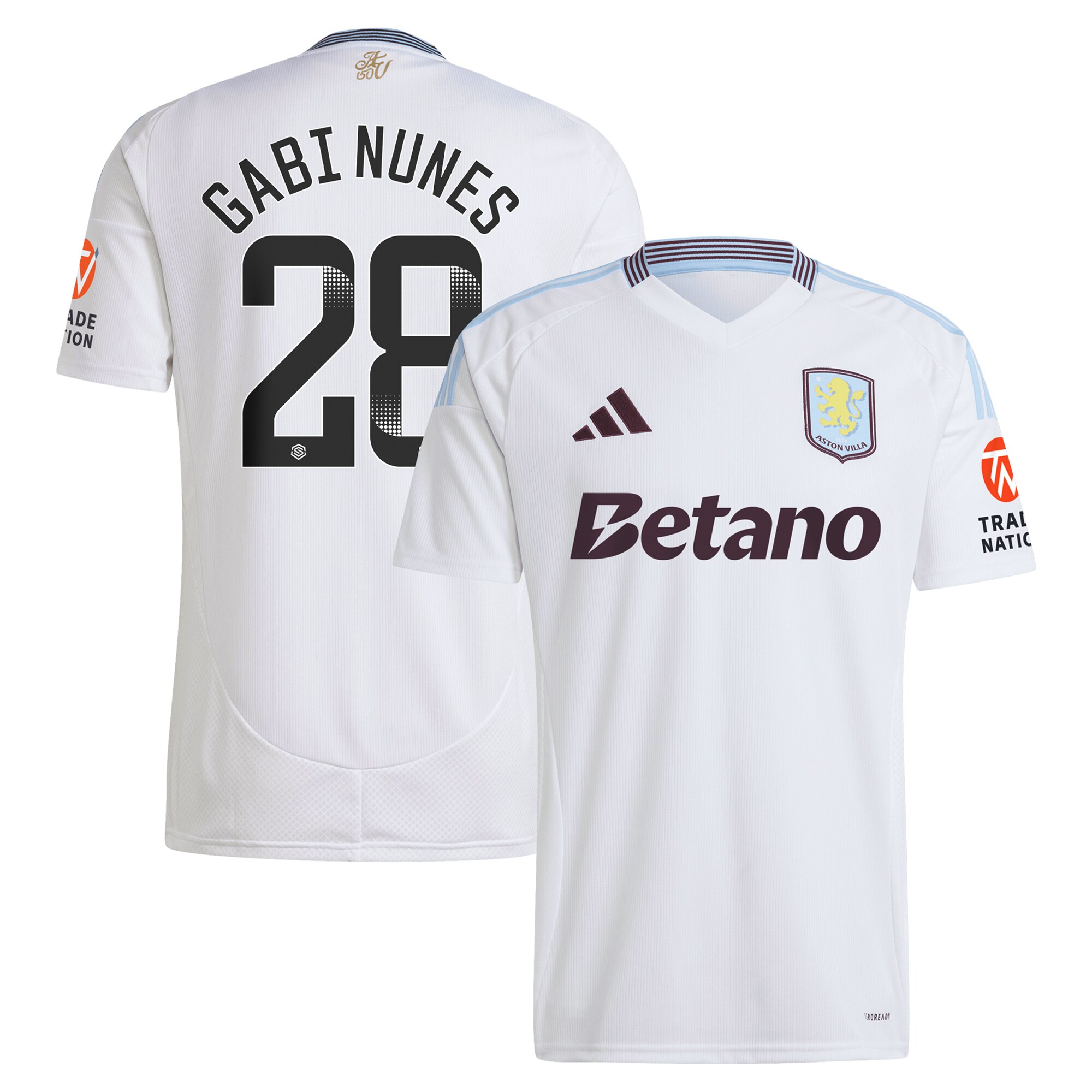 aston villa adidas wsl away shirt 2024-25 with gabi nunes 28 printing Collection | Official Aston Villa Shirts