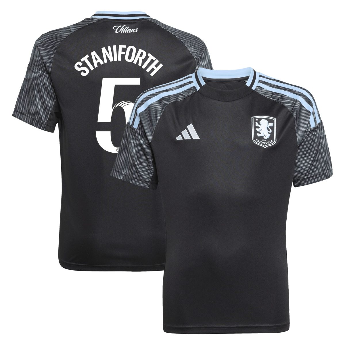 aston villa adidas wsl away shirt 2025-26 – kids with staniforth 5 printing Collection | Official Aston Villa Shirts