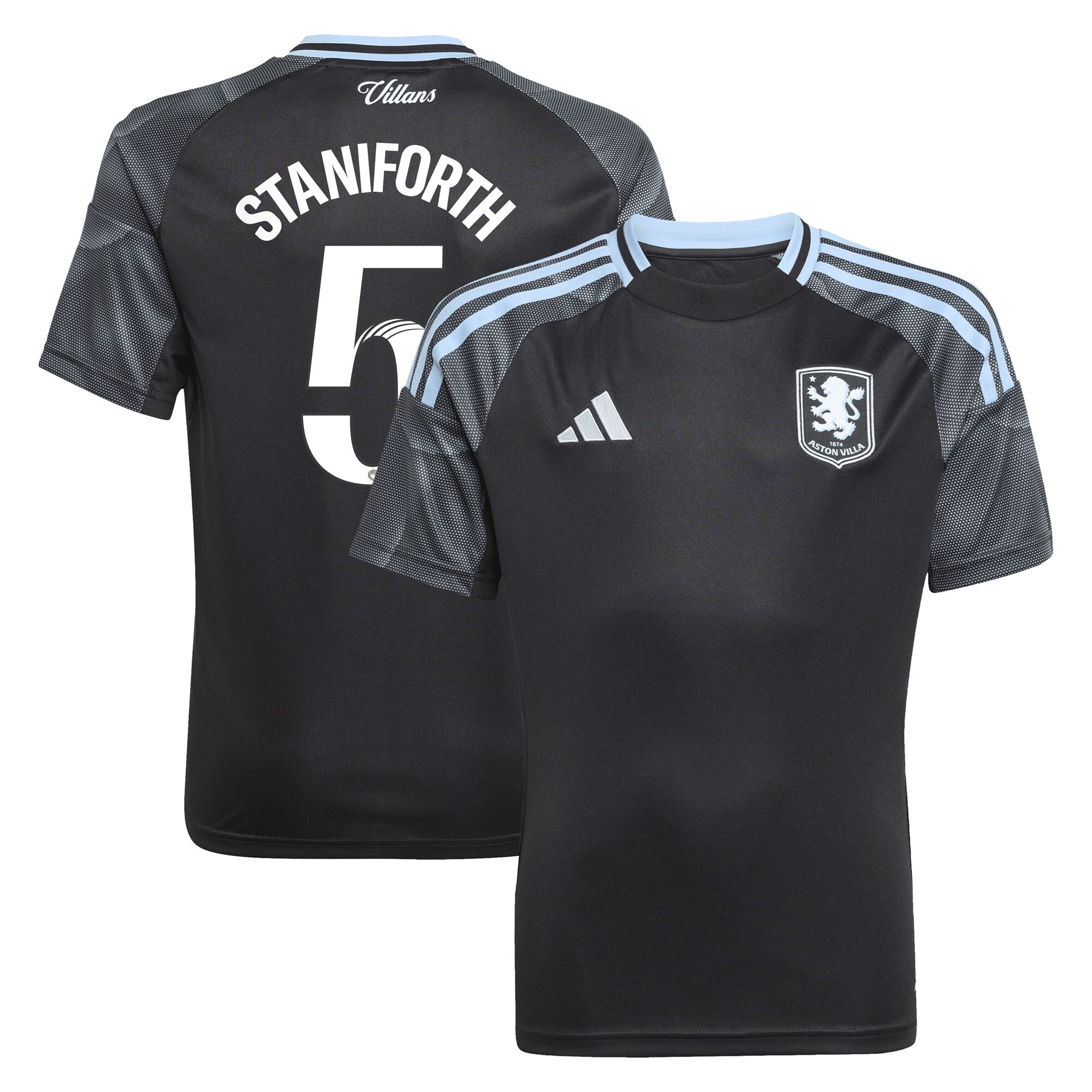 aston villa adidas wsl away shirt 2025-26 – kids with staniforth 5 printing Collection | Official Aston Villa Shirts