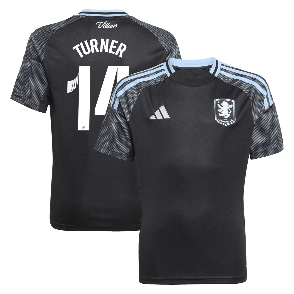 aston villa adidas wsl away shirt 2025-26 – kids with turner 14 printing Collection | Official Aston Villa Shirts
