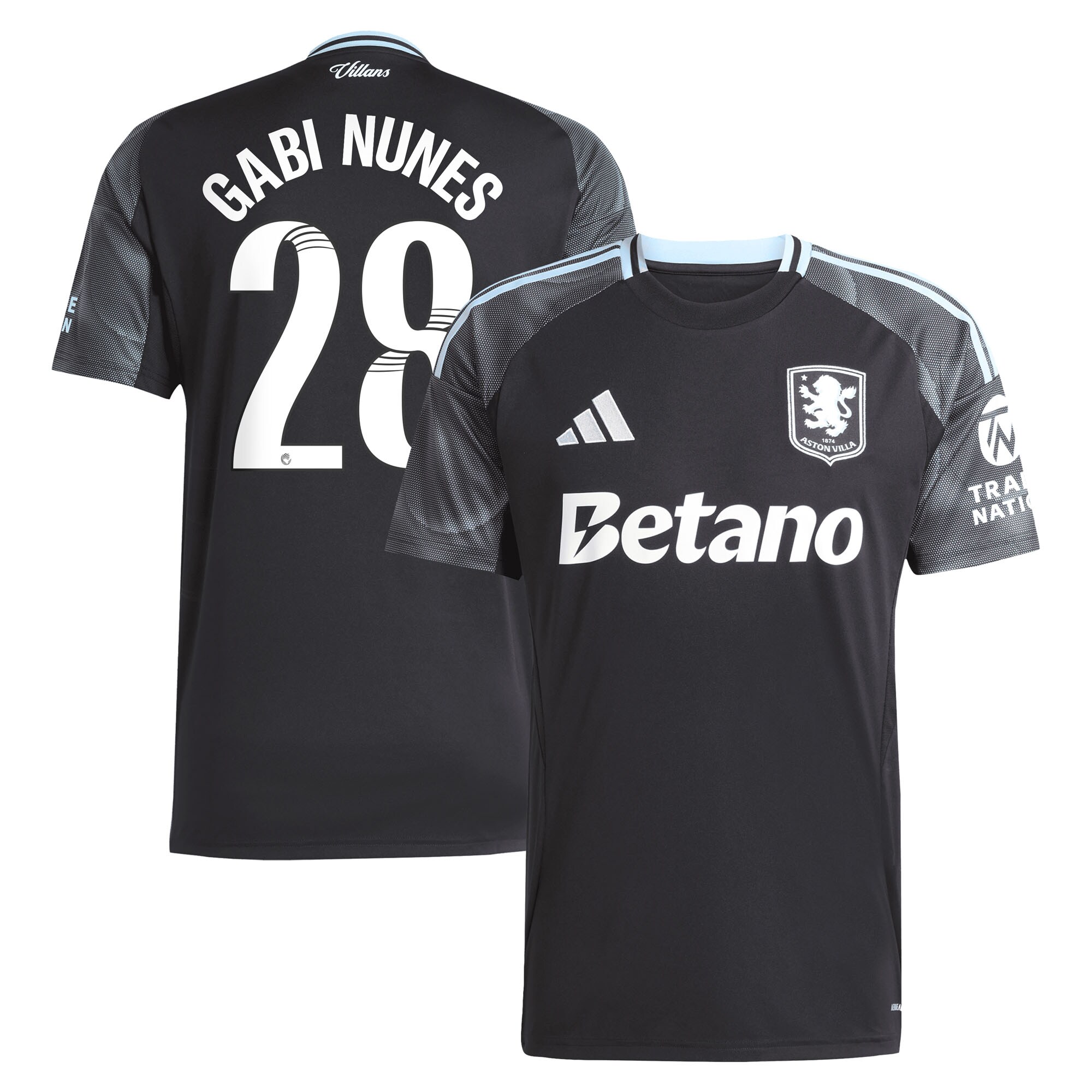 aston villa adidas wsl away shirt 2025-26 with gabi nunes 28 printing Collection | Official Aston Villa Shirts