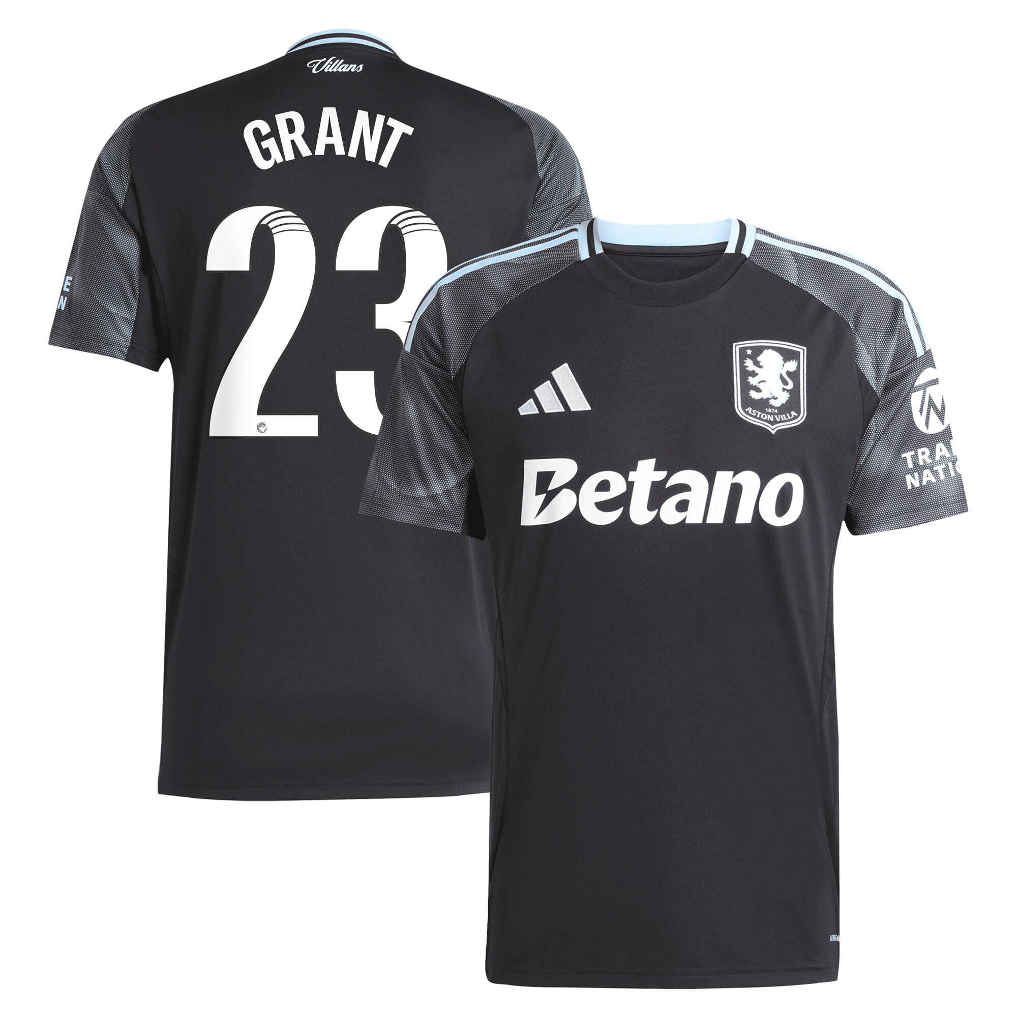 aston villa adidas wsl away shirt 2025-26 with grant 23 printing Collection | Official Aston Villa Shirts