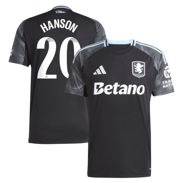 aston villa adidas wsl away shirt 2025-26 with hanson 20 printing Collection | Official Aston Villa Shirts