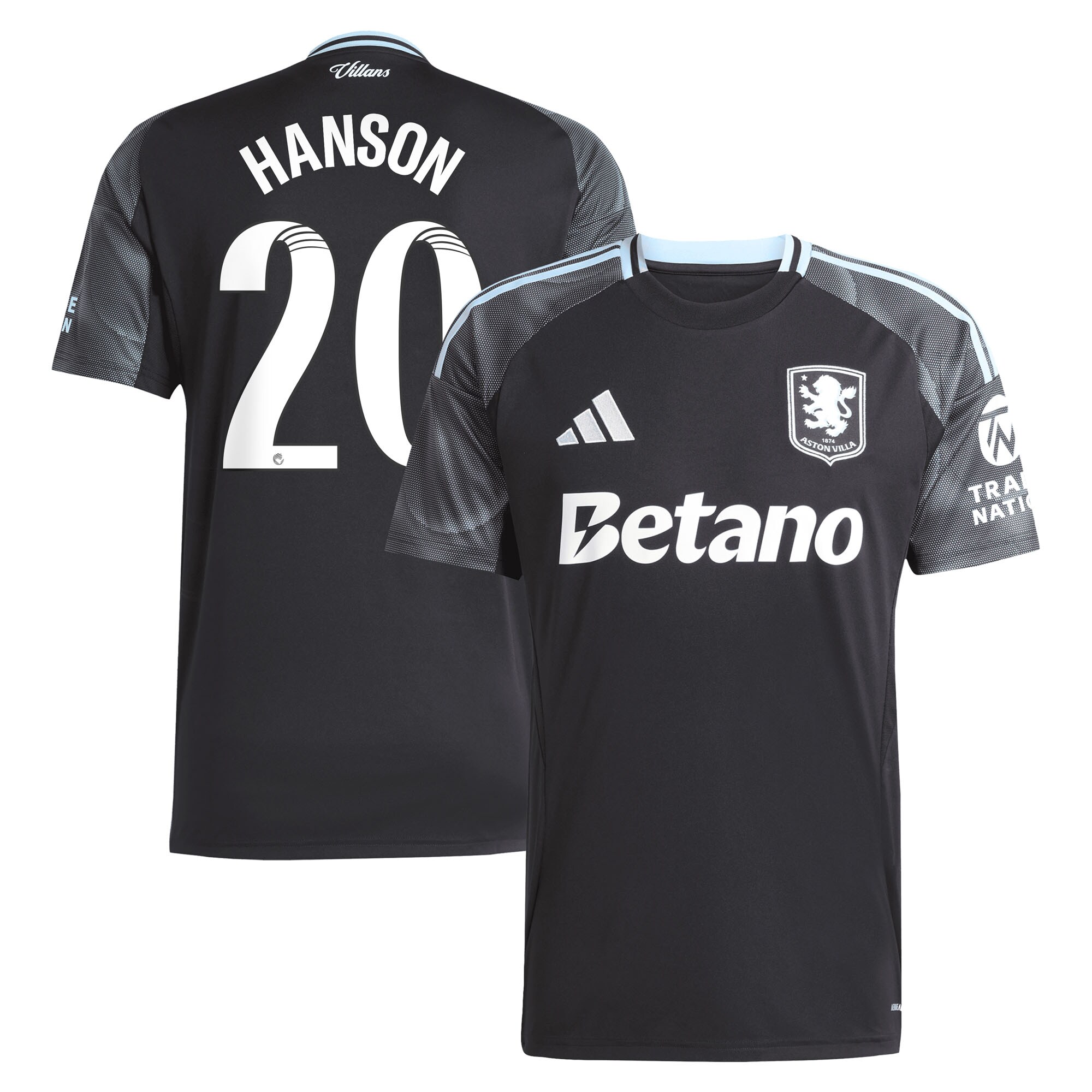 aston villa adidas wsl away shirt 2025-26 with hanson 20 printing Collection | Official Aston Villa Shirts