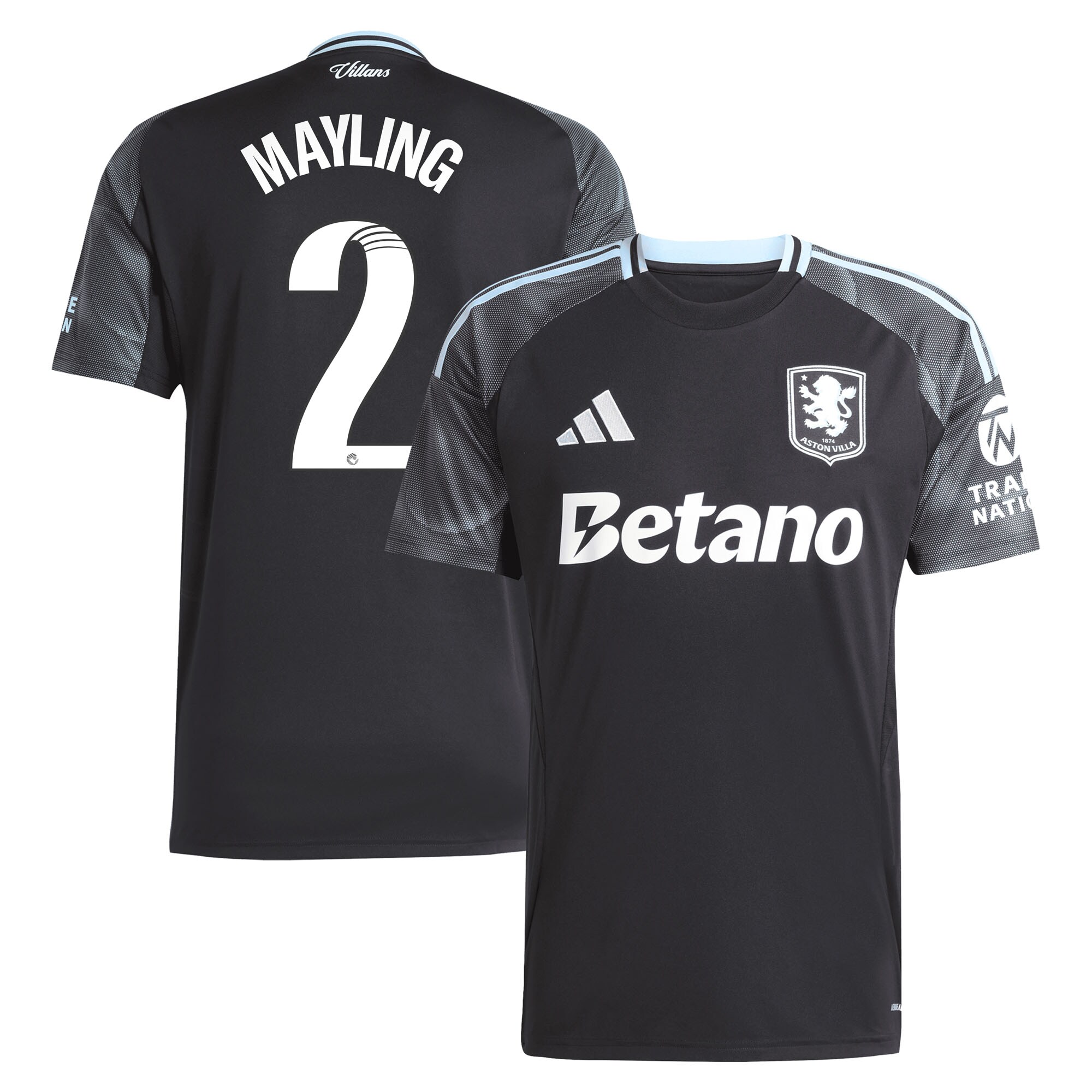 aston villa adidas wsl away shirt 2025-26 with mayling 2 printing Collection | Official Aston Villa Shirts