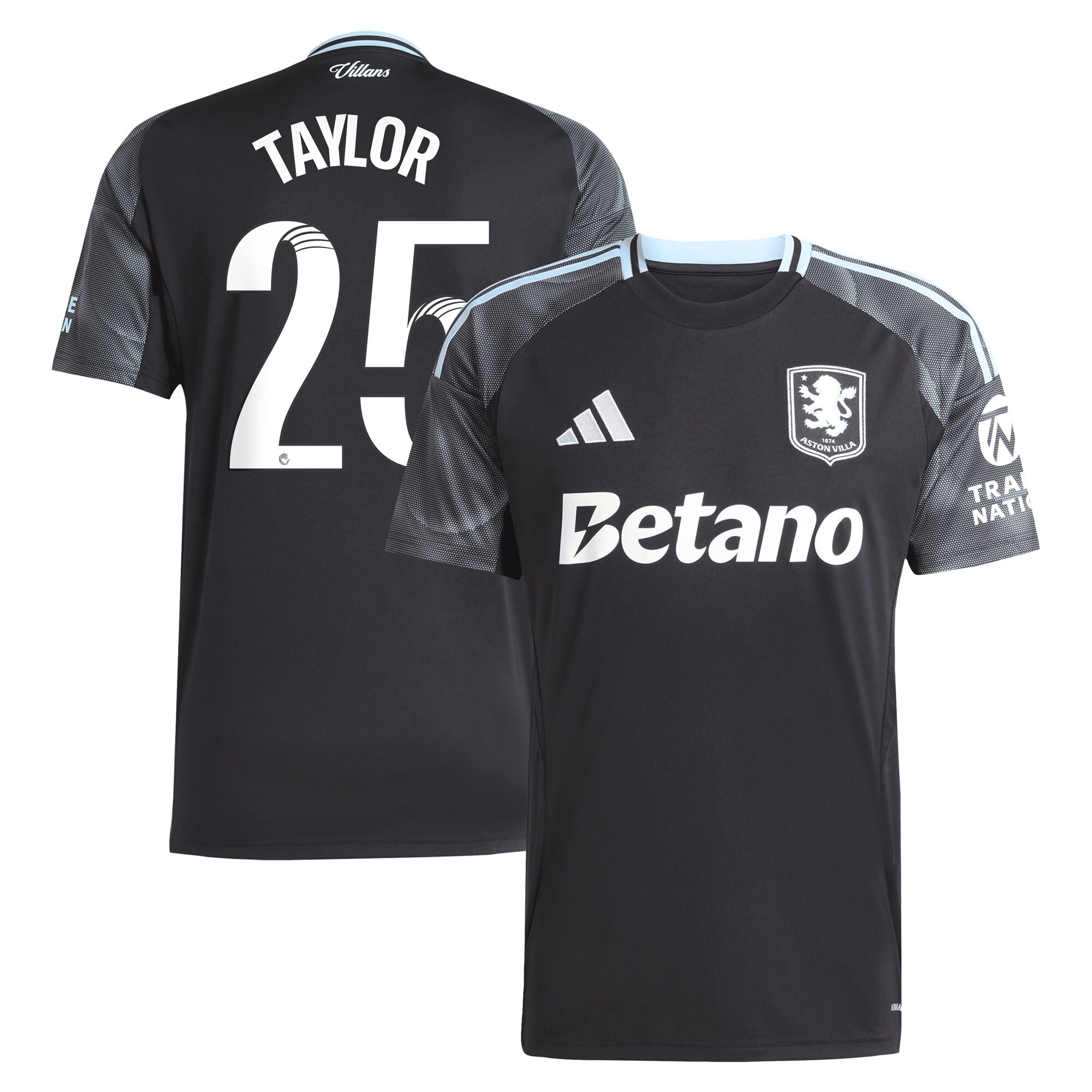 aston villa adidas wsl away shirt 2025-26 with taylor 25 printing Collection | Official Aston Villa Shirts