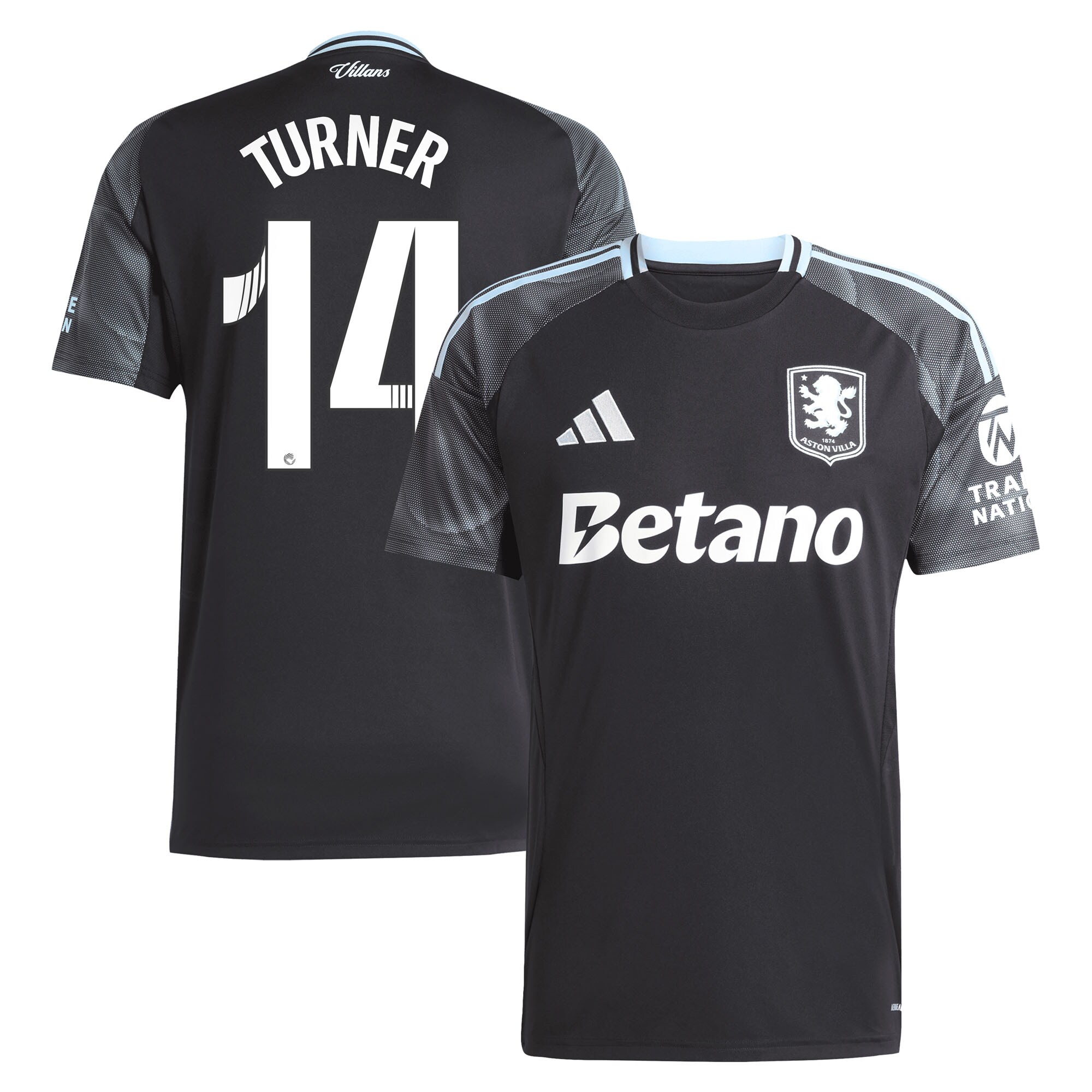 aston villa adidas wsl away shirt 2025-26 with turner 14 printing Collection | Official Aston Villa Shirts