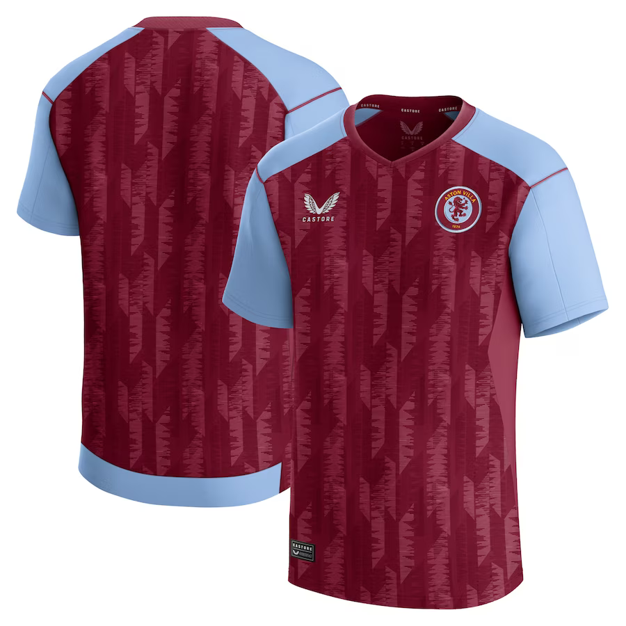 aston villa castore home shirt 2023-24 – kids with custom printing Collection | Official Aston Villa Shirts