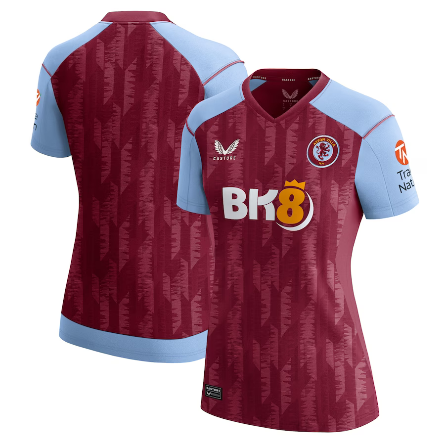 aston villa castore home shirt 2023-24 – womens with custom printing Collection | Official Aston Villa Shirts