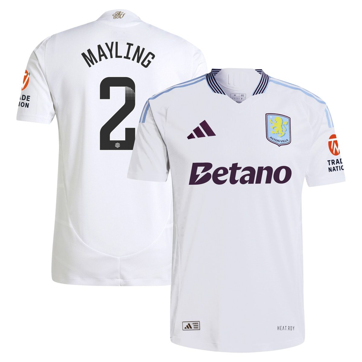 aston villa wsl adidas away authentic shirt 2024-25 with mayling 2 printing Collection | Official Aston Villa Shirts