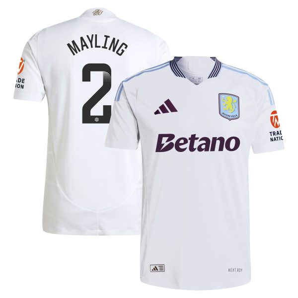 aston villa wsl adidas away authentic shirt 2024-25 with mayling 2 printing Collection | Official Aston Villa Shirts