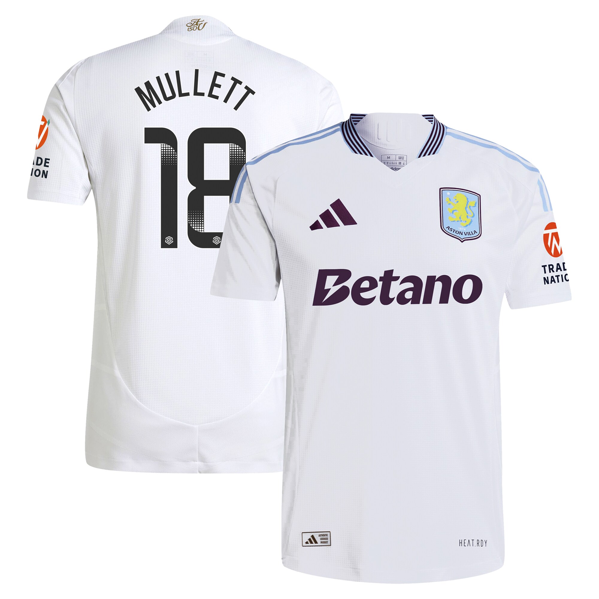 aston villa wsl adidas away authentic shirt 2024-25 with mullett 18 printing Collection | Official Aston Villa Shirts