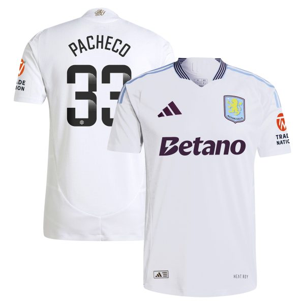 aston villa wsl adidas away authentic shirt 2024-25 with pacheco 33 printing Collection | Official Aston Villa Shirts