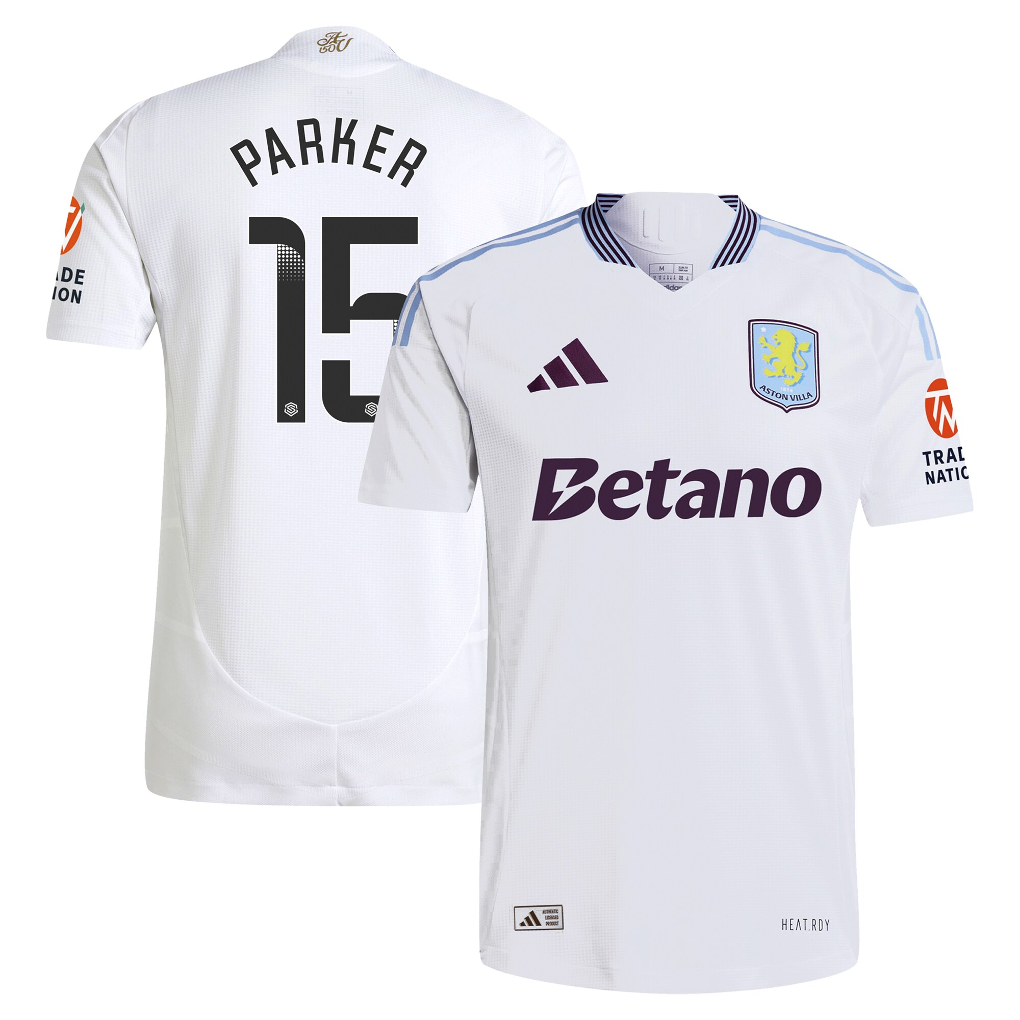 aston villa wsl adidas away authentic shirt 2024-25 with parker 15 printing Collection | Official Aston Villa Shirts