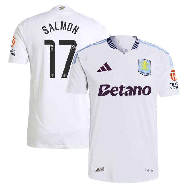 aston villa wsl adidas away authentic shirt 2024-25 with salmon 17 printing Collection | Official Aston Villa Shirts