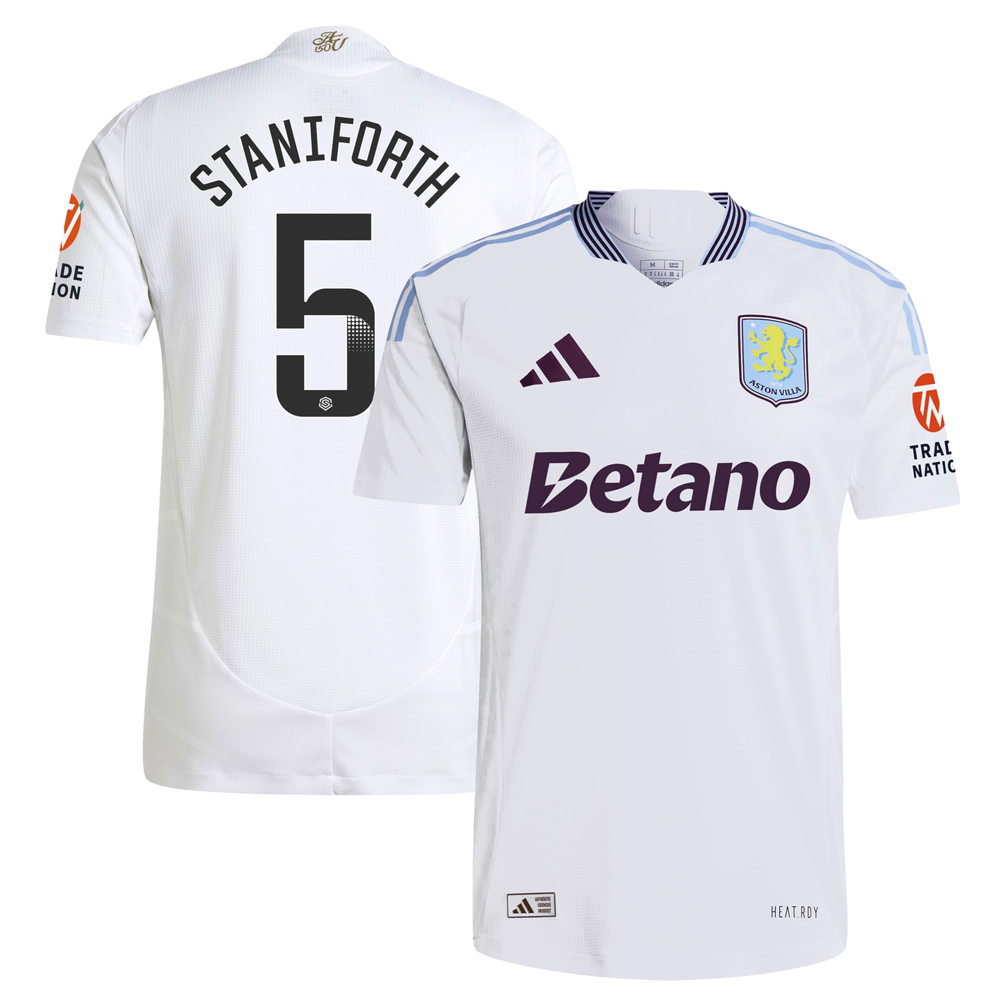 aston villa wsl adidas away authentic shirt 2024-25 with staniforth 5 printing Collection | Official Aston Villa Shirts
