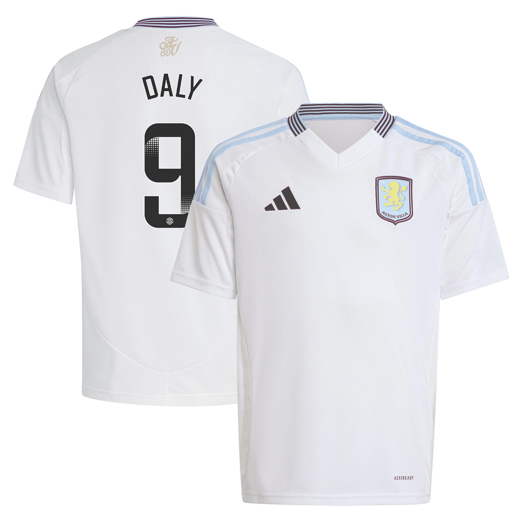 aston villa wsl adidas away shirt 2024-25 – kids with daly 9 printing Collection | Official Aston Villa Shirts