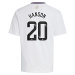 aston villa wsl adidas away shirt 2024-25 – kids with hanson 20 printing Collection | Official Aston Villa Shirts