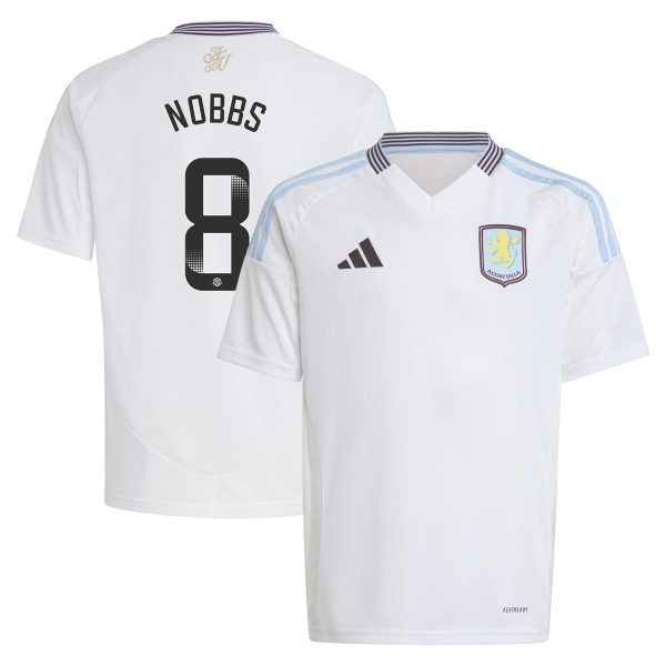 aston villa wsl adidas away shirt 2024-25 – kids with nobbs 8 printing Collection | Official Aston Villa Shirts