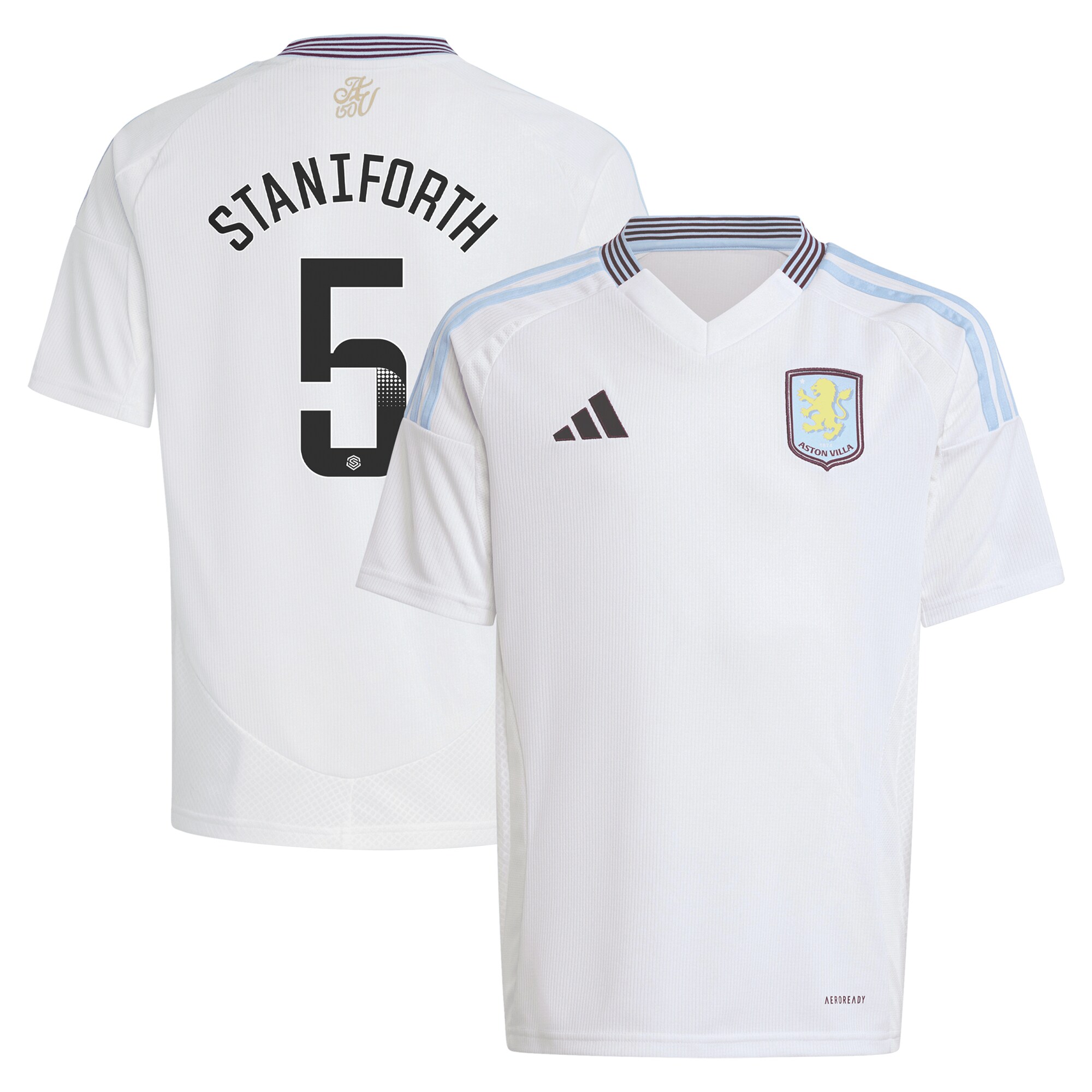 aston villa wsl adidas away shirt 2024-25 – kids with staniforth 5 printing Collection | Official Aston Villa Shirts