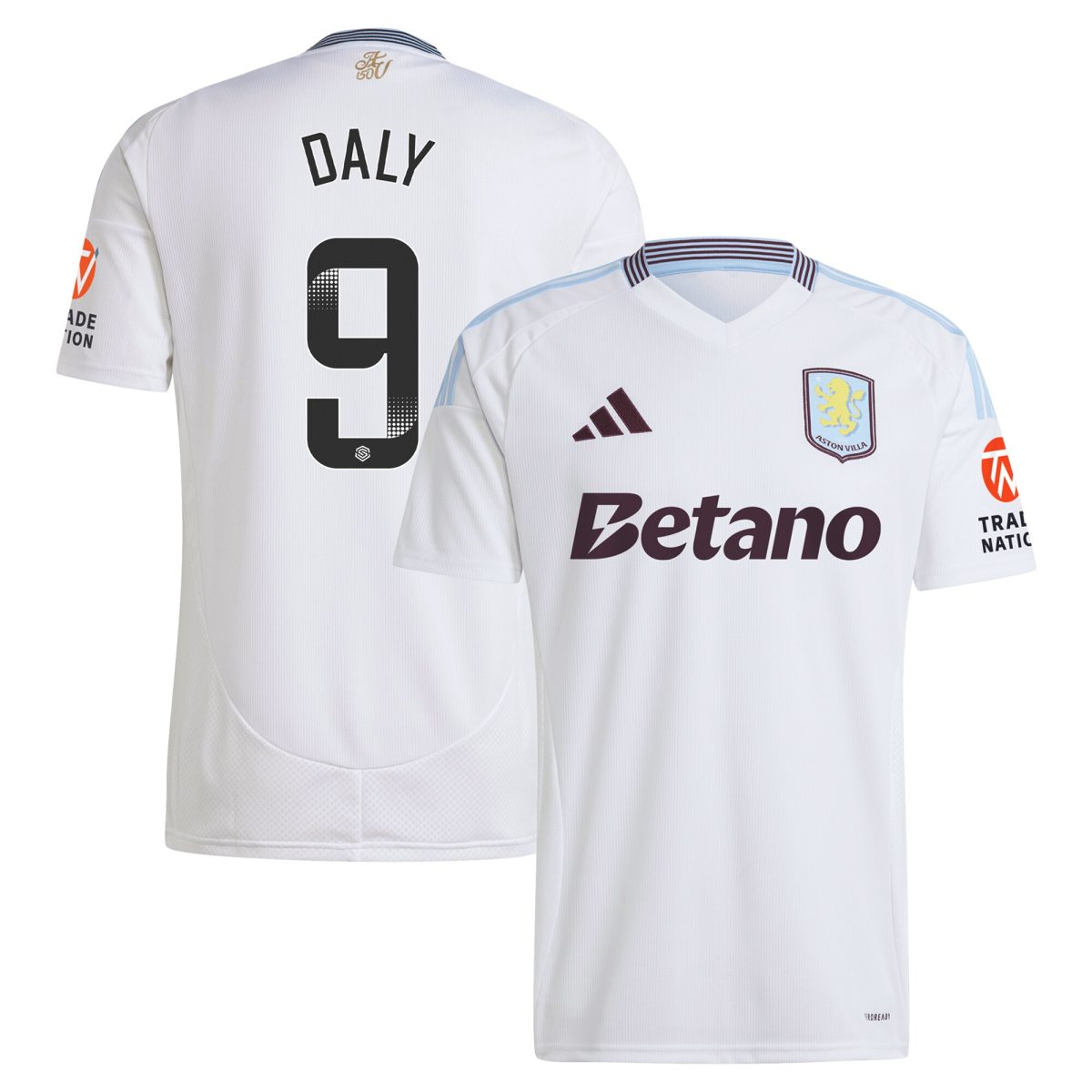 aston villa wsl adidas away shirt 2024-25 with daly 9 printing Collection | Official Aston Villa Shirts
