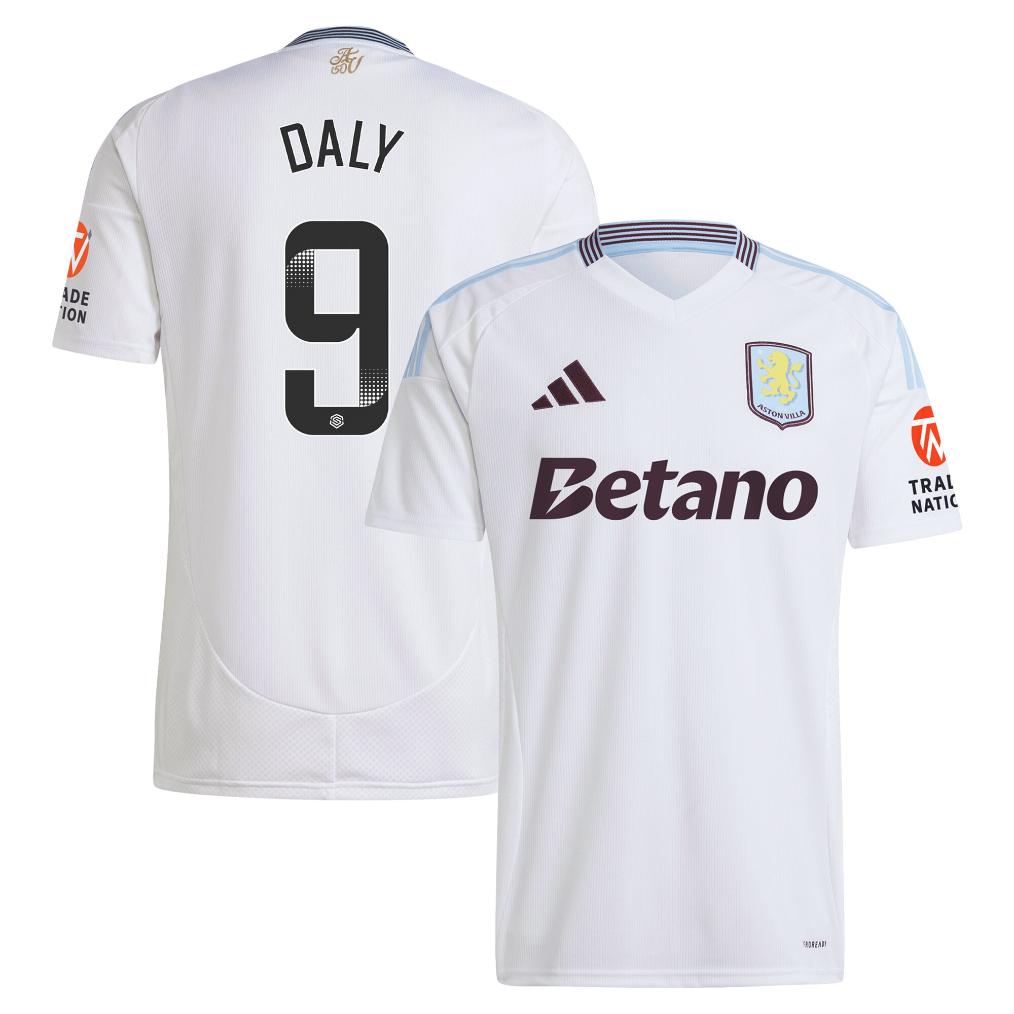 aston villa wsl adidas away shirt 2024-25 with daly 9 printing Collection | Official Aston Villa Shirts