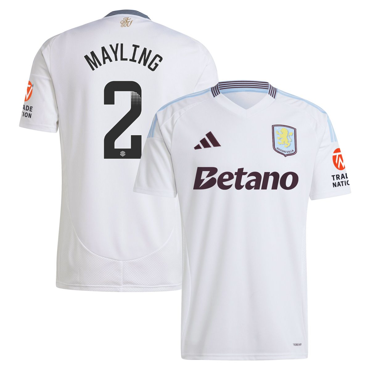 aston villa wsl adidas away shirt 2024-25 with mayling 2 printing Collection | Official Aston Villa Shirts