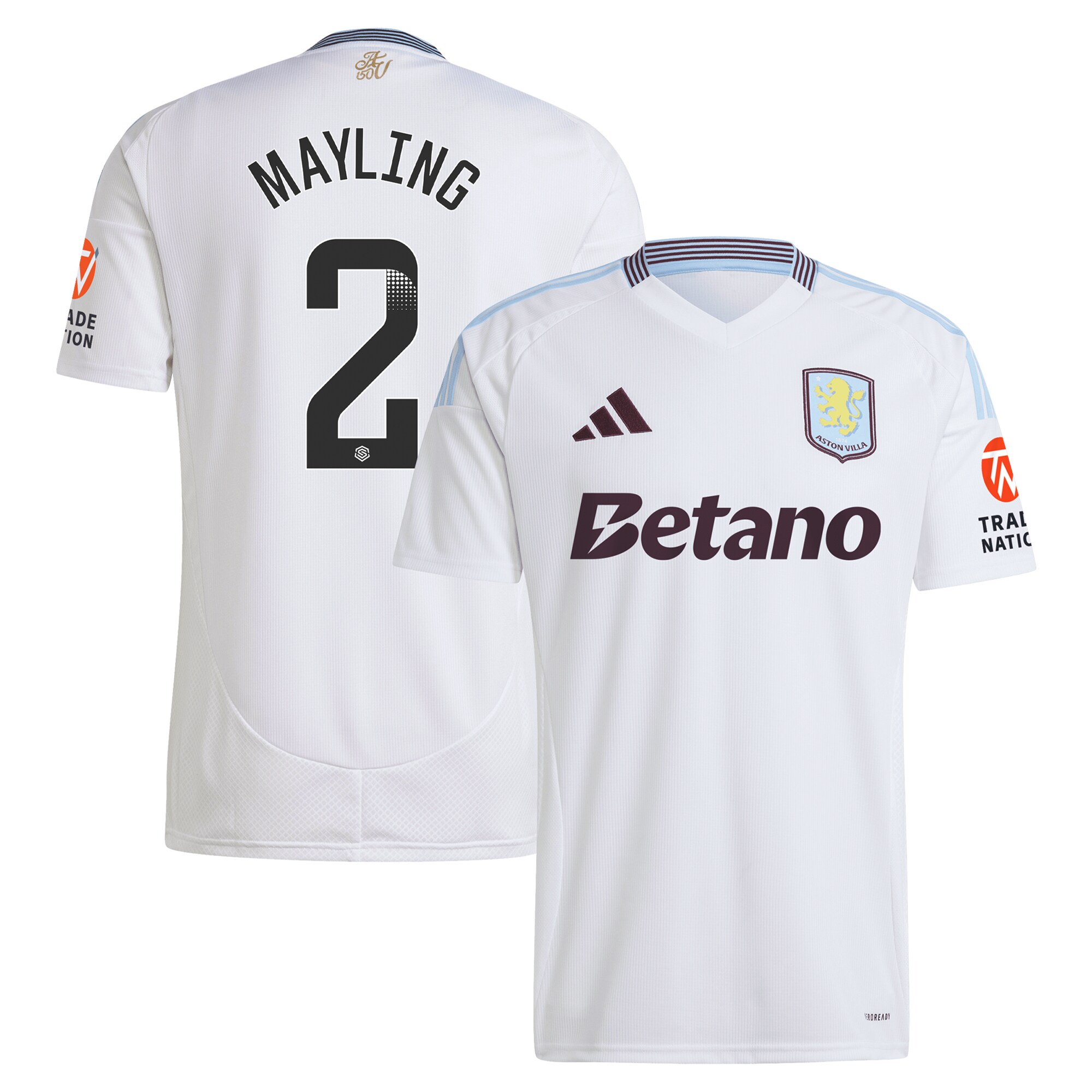 aston villa wsl adidas away shirt 2024-25 with mayling 2 printing Collection | Official Aston Villa Shirts