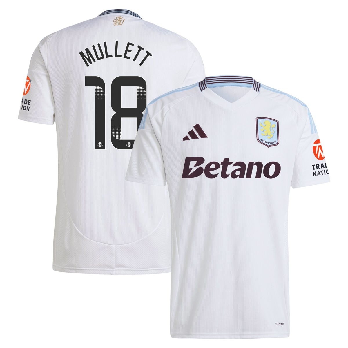 aston villa wsl adidas away shirt 2024-25 with mullett 18 printing Collection | Official Aston Villa Shirts