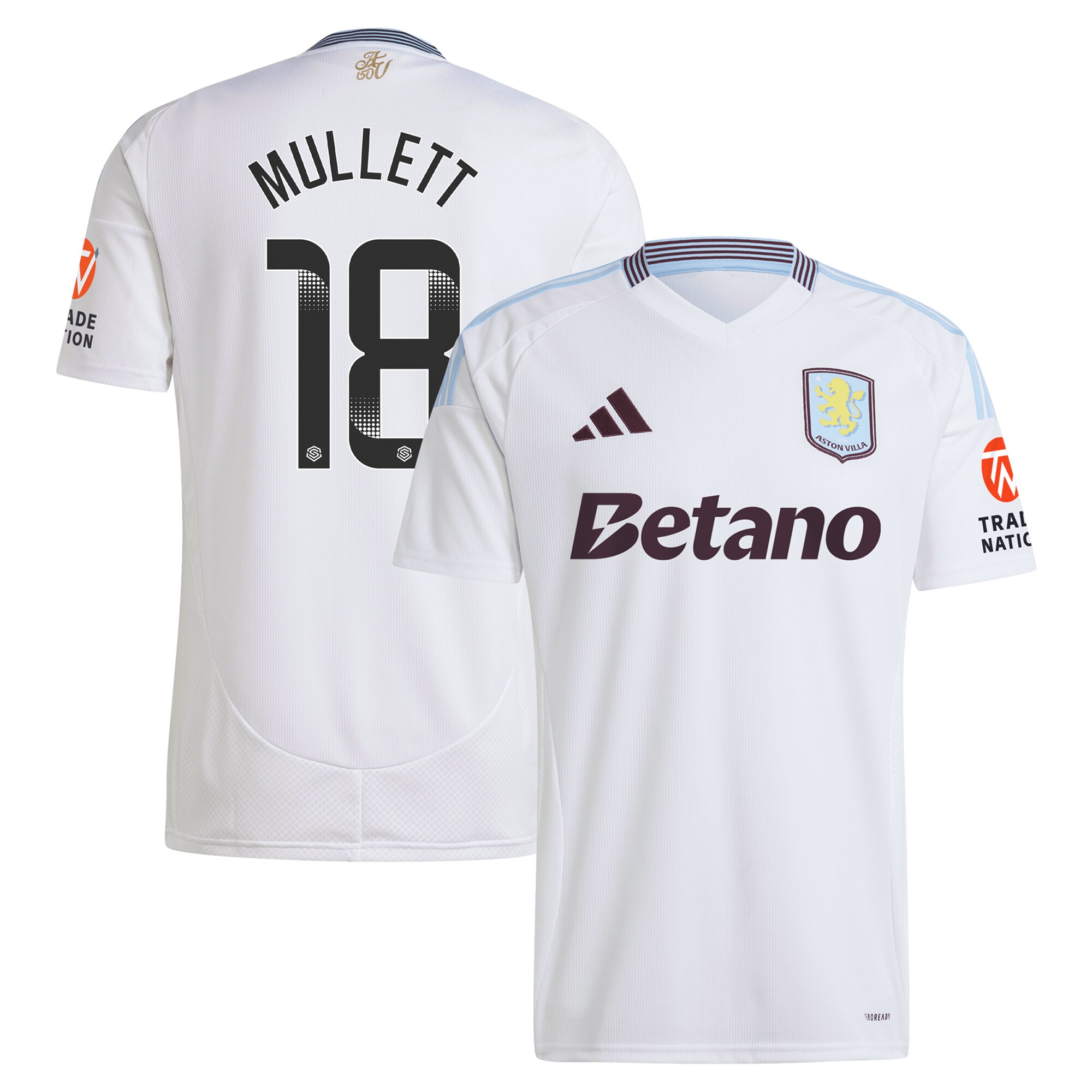 aston villa wsl adidas away shirt 2024-25 with mullett 18 printing Collection | Official Aston Villa Shirts
