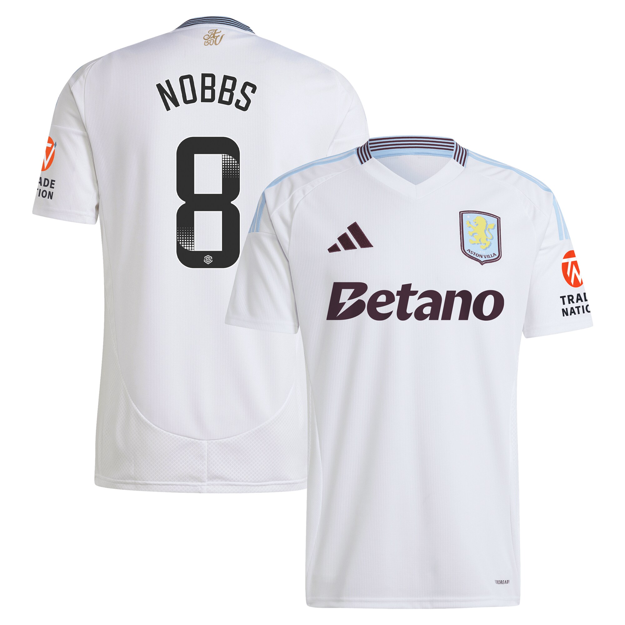 aston villa wsl adidas away shirt 2024-25 with nobbs 8 printing Collection | Official Aston Villa Shirts