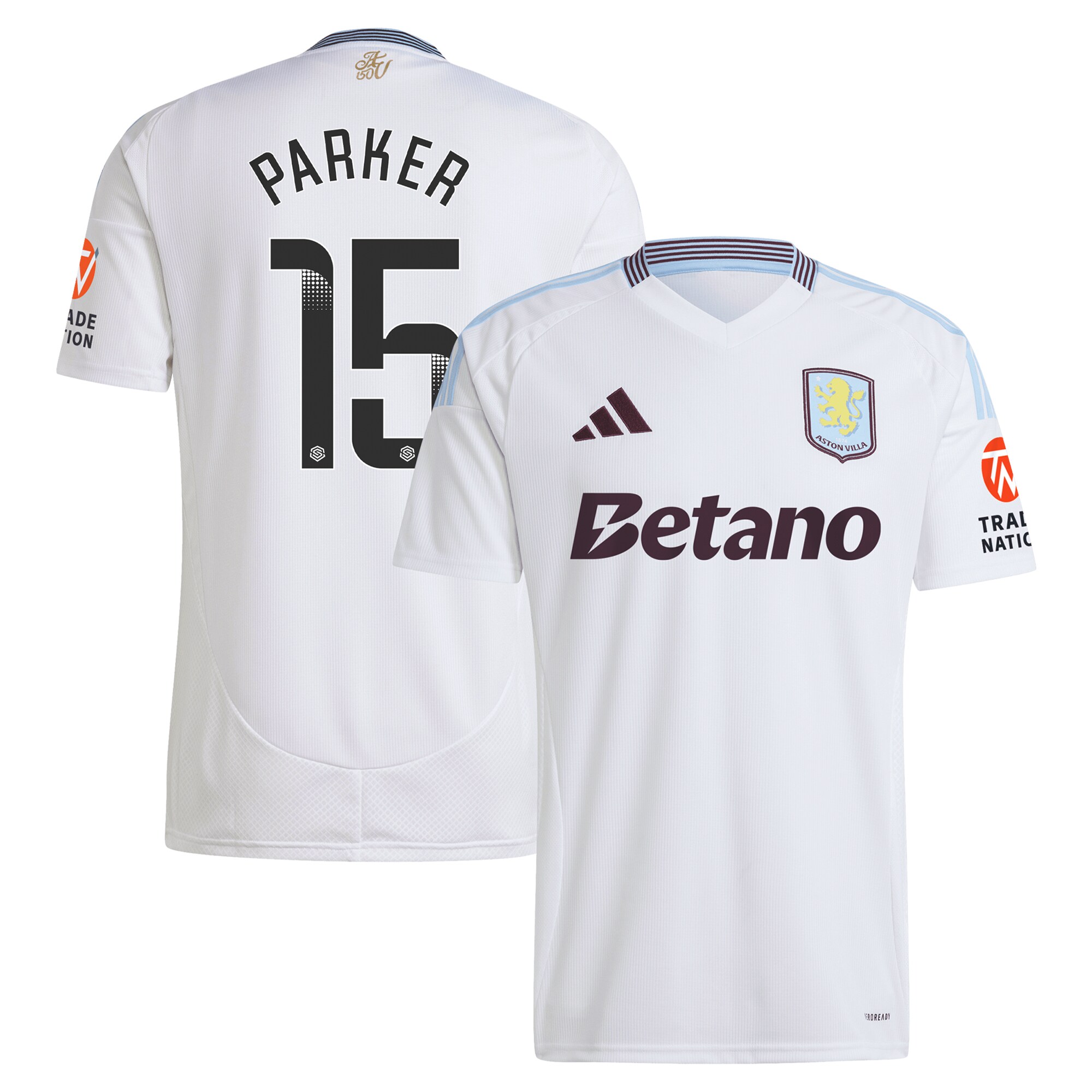 aston villa wsl adidas away shirt 2024-25 with parker 15 printing Collection | Official Aston Villa Shirts