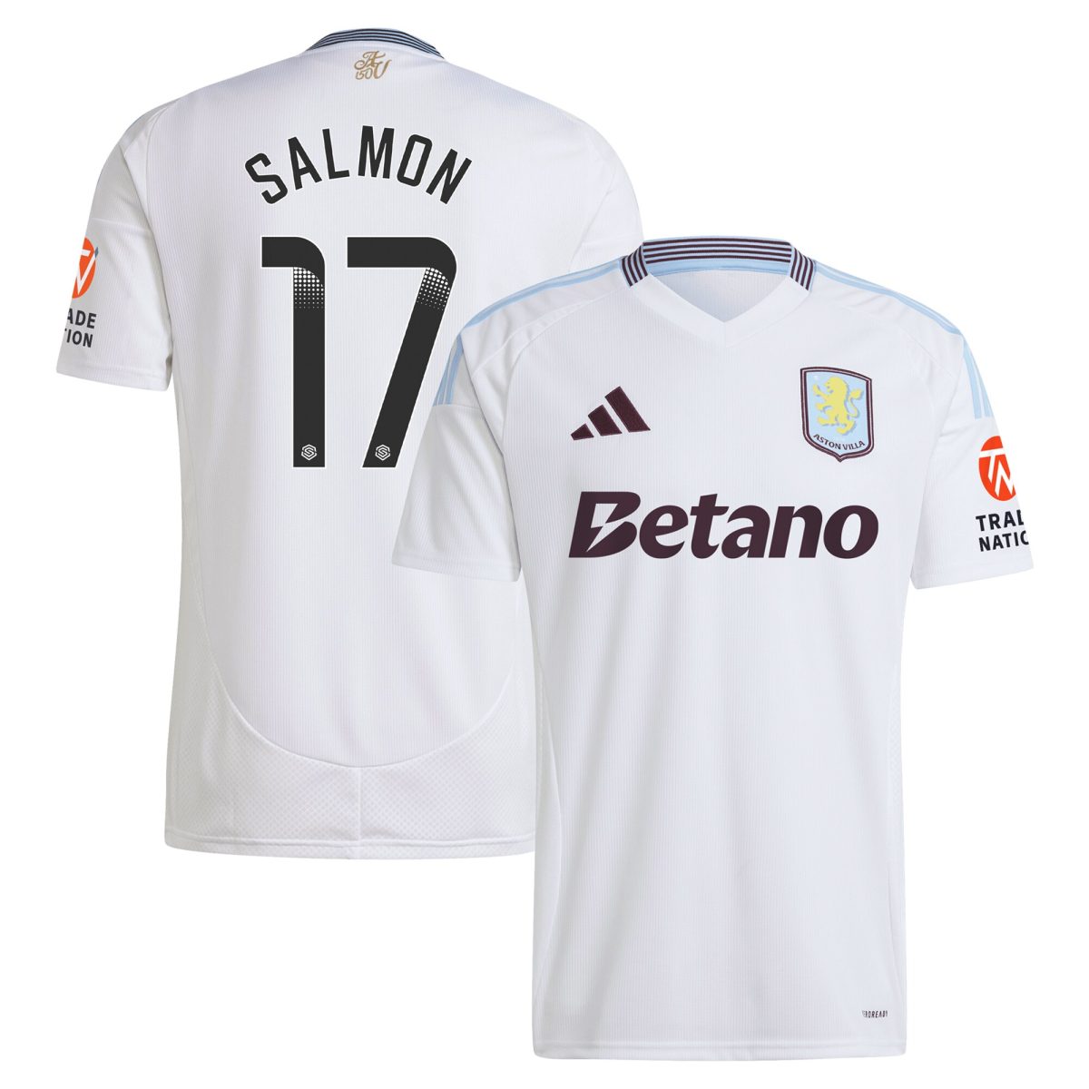 aston villa wsl adidas away shirt 2024-25 with salmon 17 printing Collection | Official Aston Villa Shirts