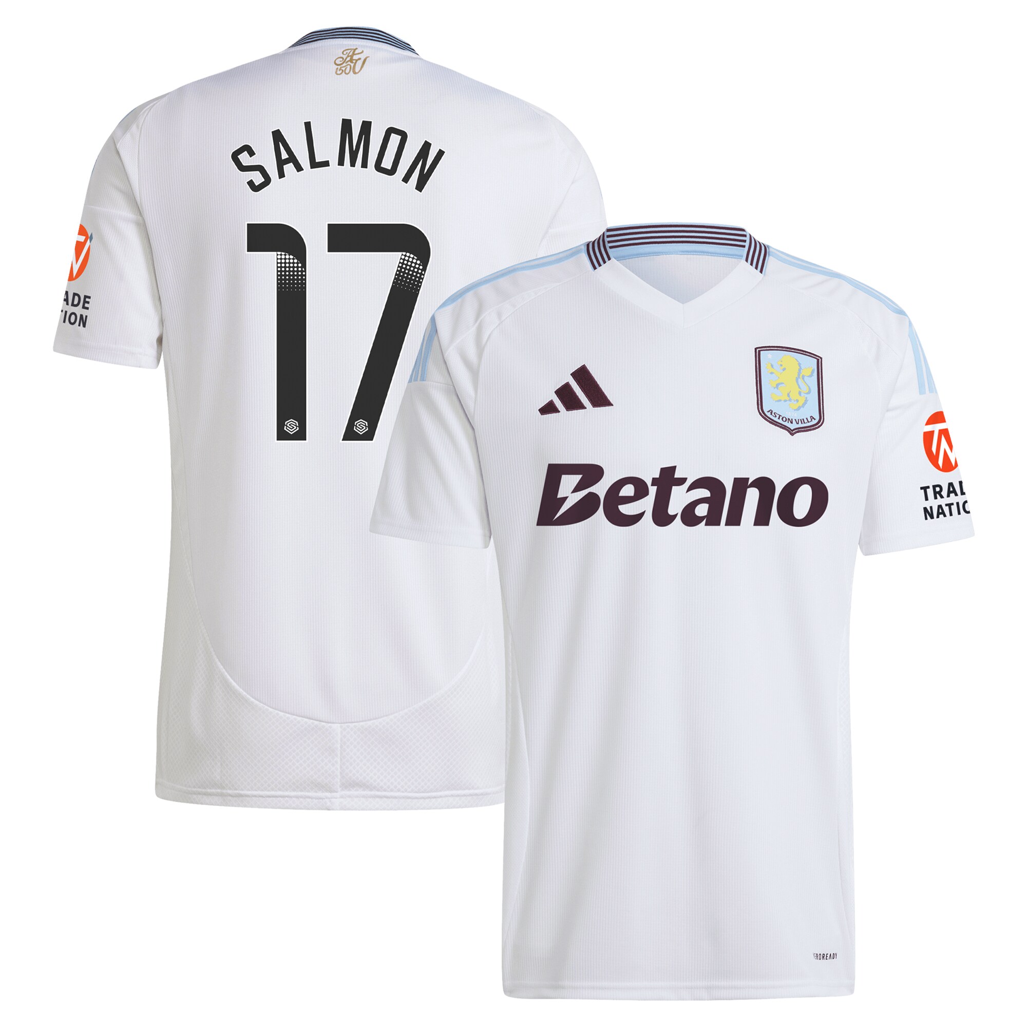 aston villa wsl adidas away shirt 2024-25 with salmon 17 printing Collection | Official Aston Villa Shirts