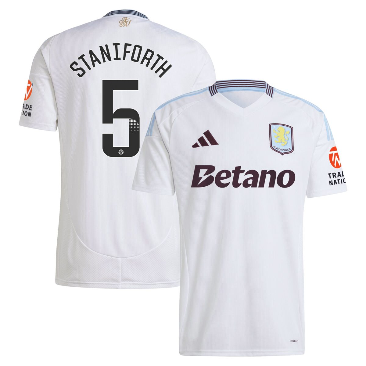 aston villa wsl adidas away shirt 2024-25 with staniforth 5 printing Collection | Official Aston Villa Shirts