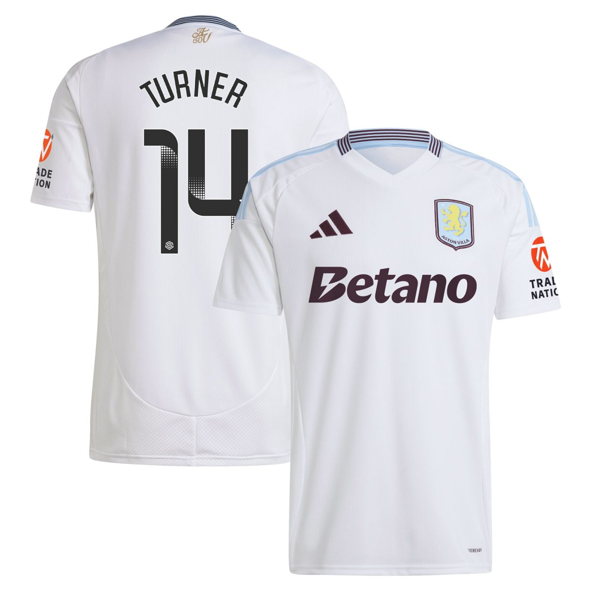 aston villa wsl adidas away shirt 2024-25 with turner 14 printing Collection | Official Aston Villa Shirts
