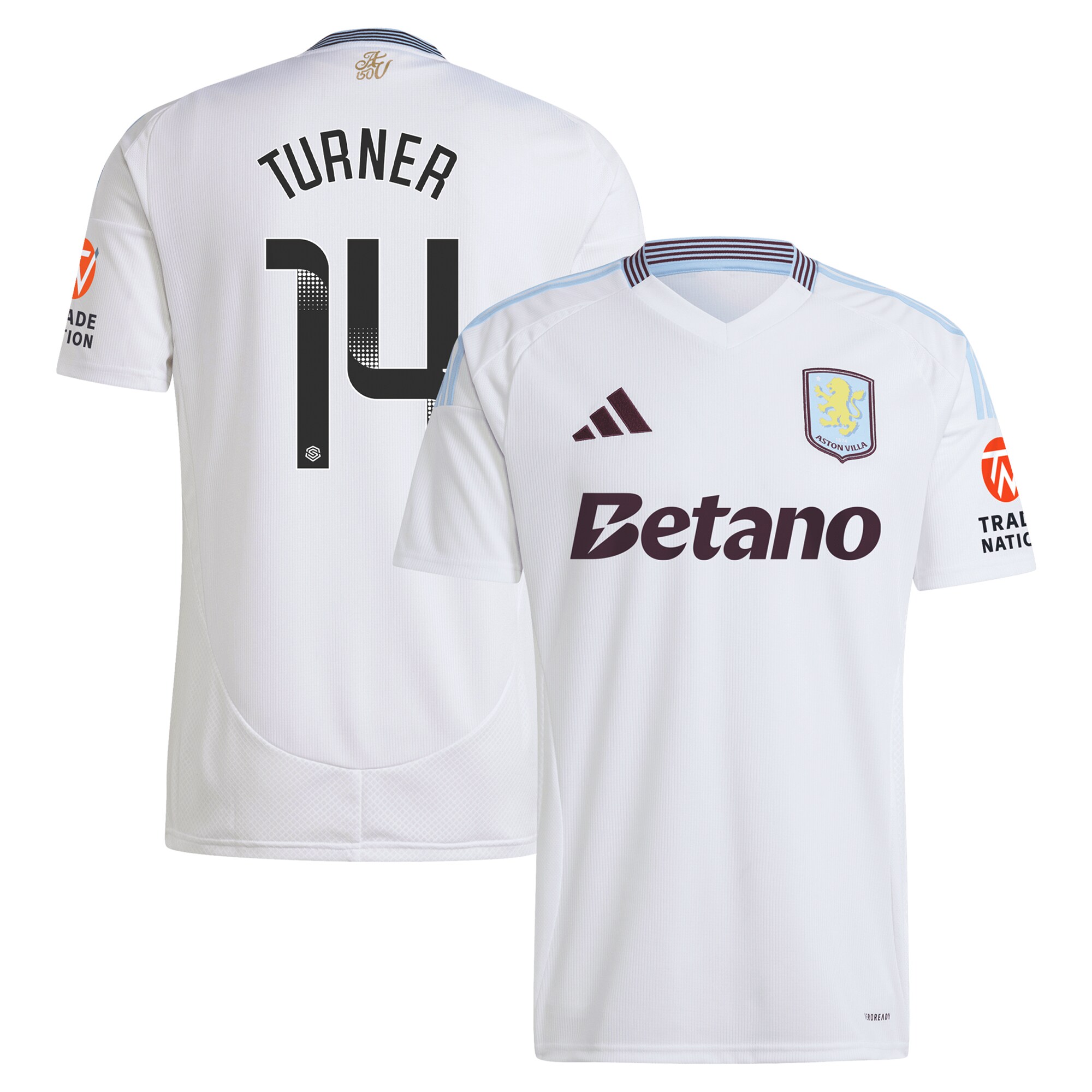 aston villa wsl adidas away shirt 2024-25 with turner 14 printing Collection | Official Aston Villa Shirts