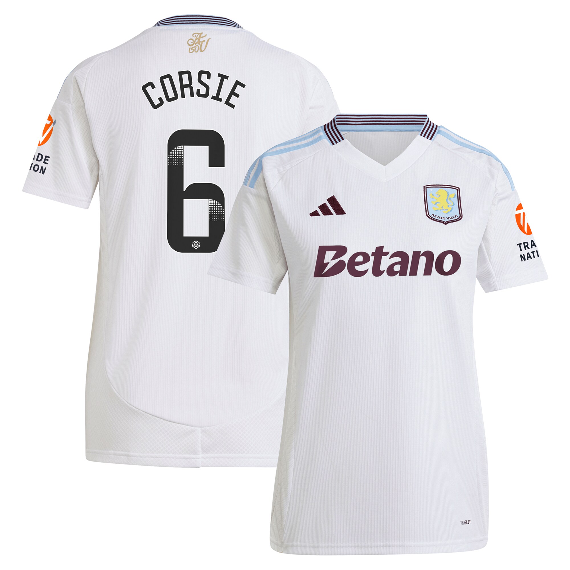 aston villa wsl adidas away shirt 2024-25 – womens with corsie 6 printing Collection | Official Aston Villa Shirts