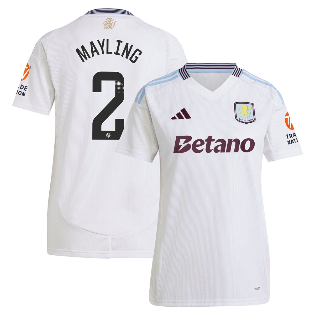aston villa wsl adidas away shirt 2024-25 – womens with mayling 2 printing Collection | Official Aston Villa Shirts