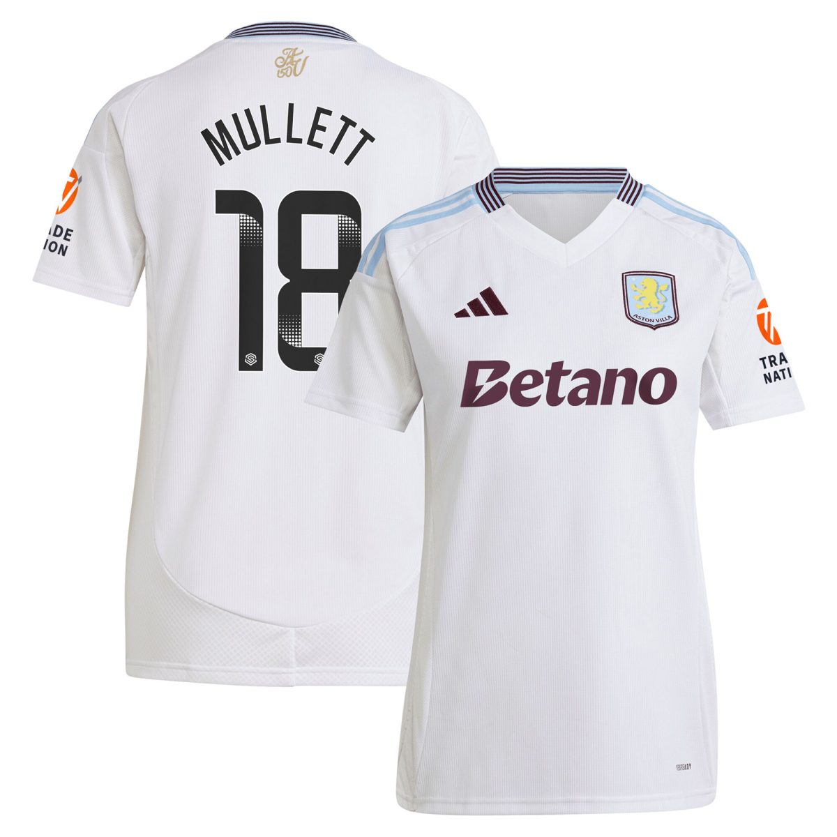 aston villa wsl adidas away shirt 2024-25 – womens with mullett 18 printing Collection | Official Aston Villa Shirts