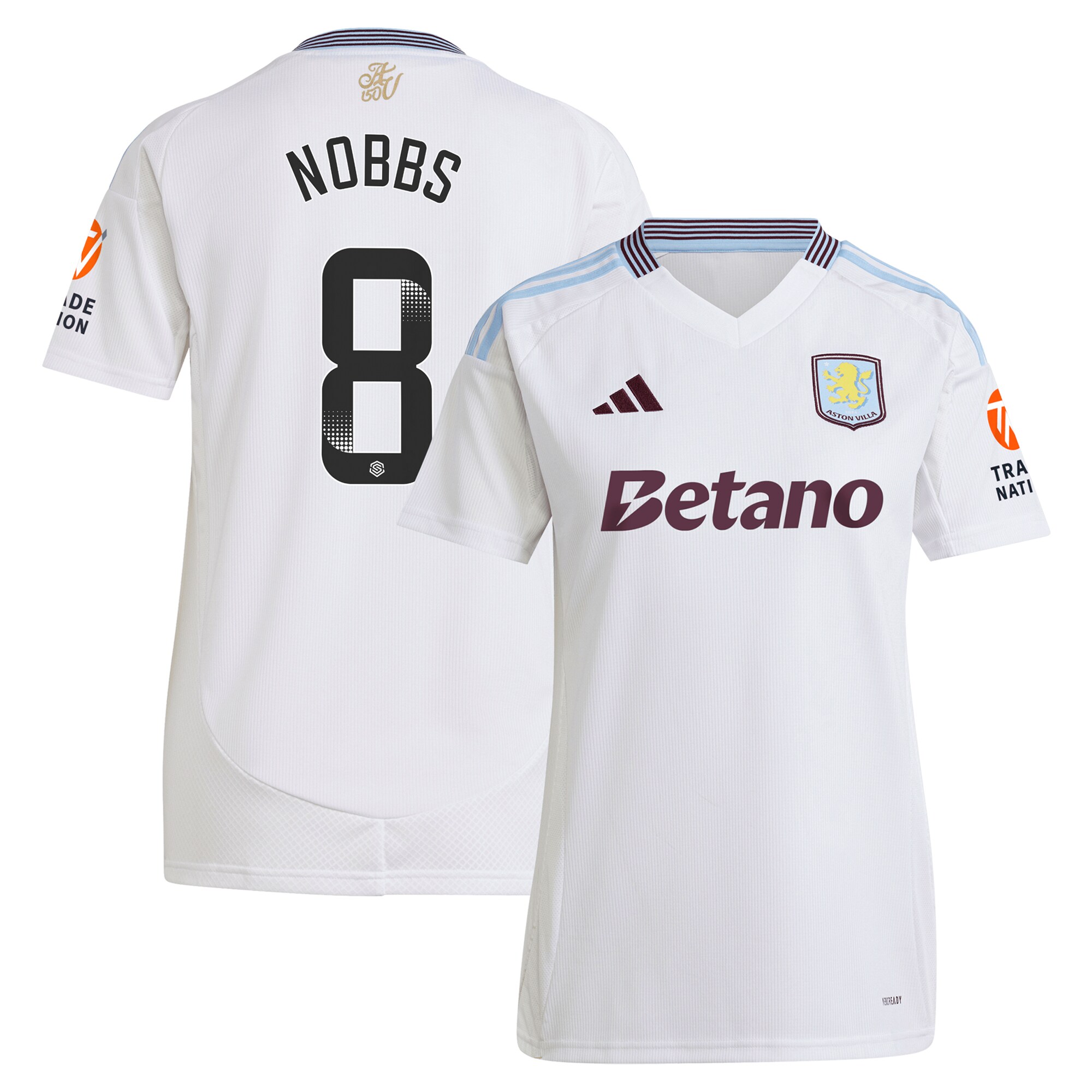 aston villa wsl adidas away shirt 2024-25 – womens with nobbs 8 printing Collection | Official Aston Villa Shirts