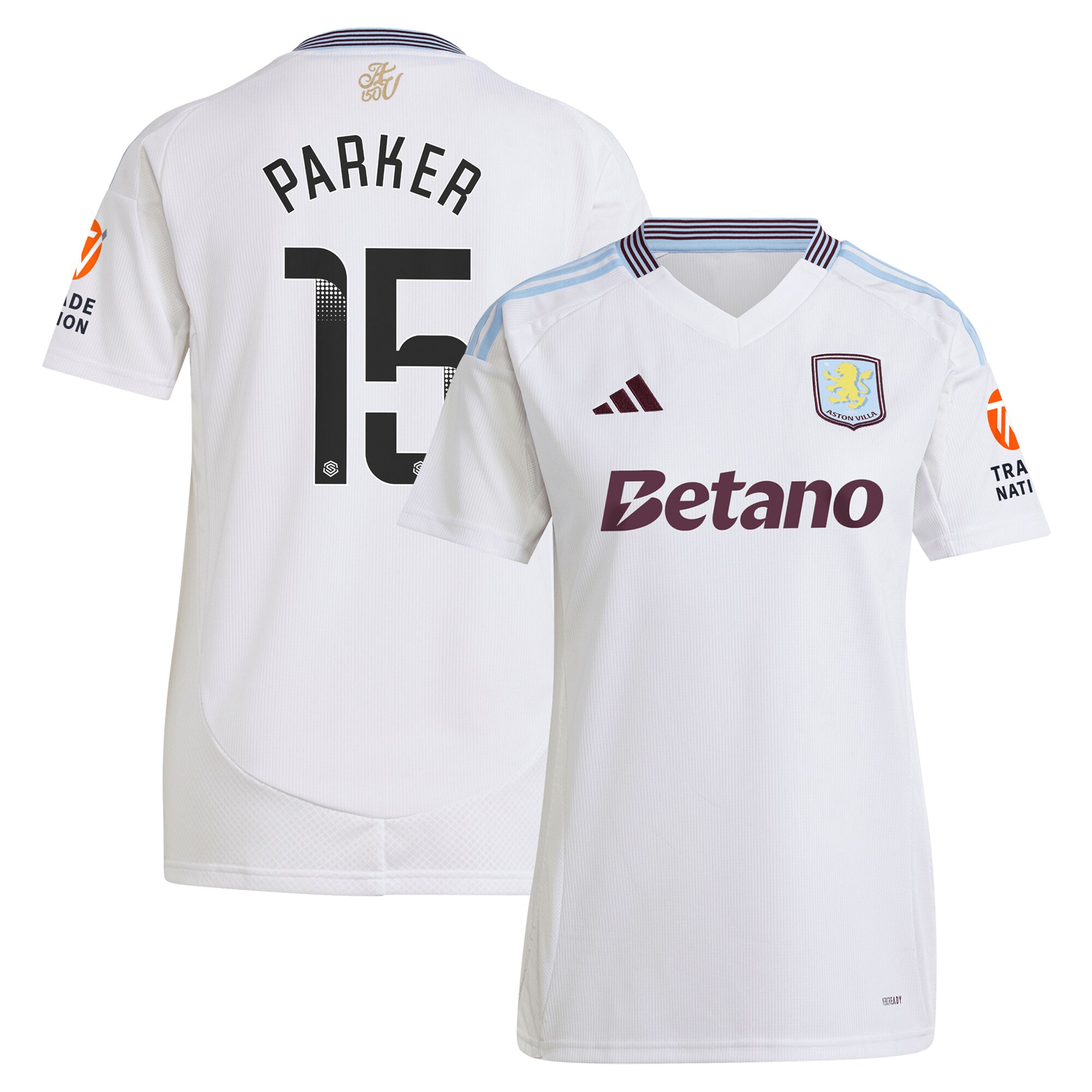 aston villa wsl adidas away shirt 2024-25 – womens with parker 15 printing Collection | Official Aston Villa Shirts